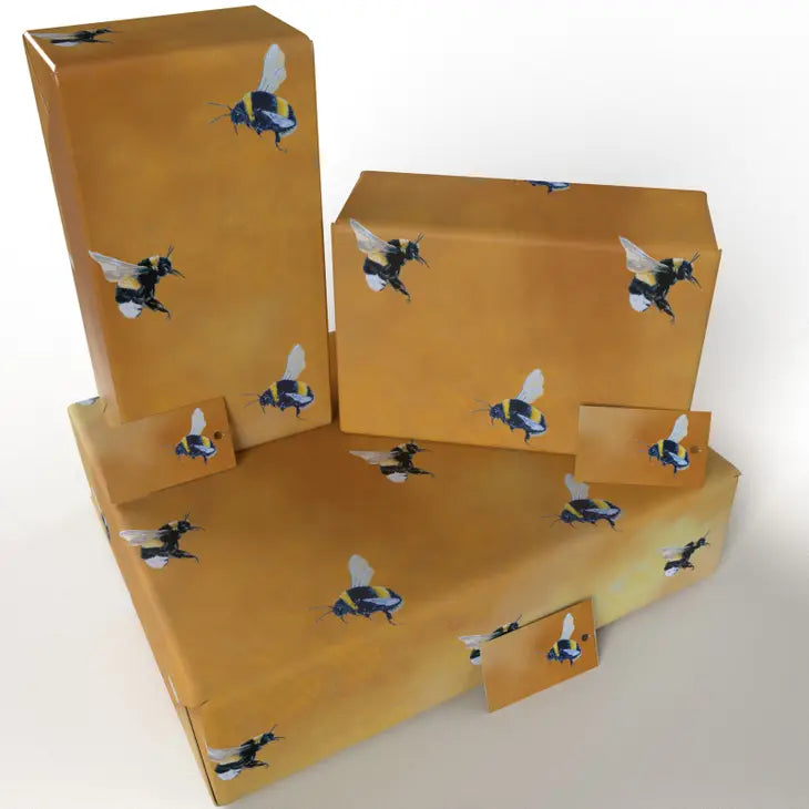 Bumble Bee Oil Wrapping Paper - Eco-Friendly Gift Wrap for Birthdays, Baby Showers & Spring Parties