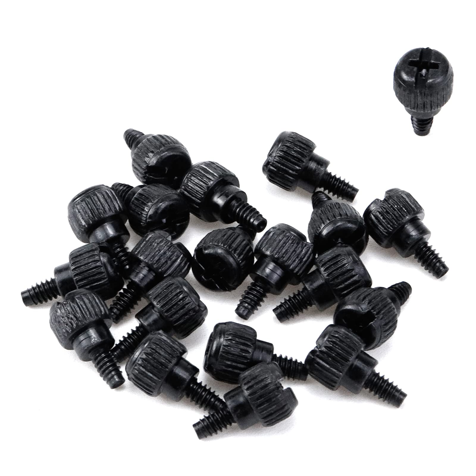 20 Pack Mewutal Black Thumb Screws for PC Computer Case - 6-32 Thread Fasteners | Ideal for PC Building, Case Maintenance & Hardware Upgrades