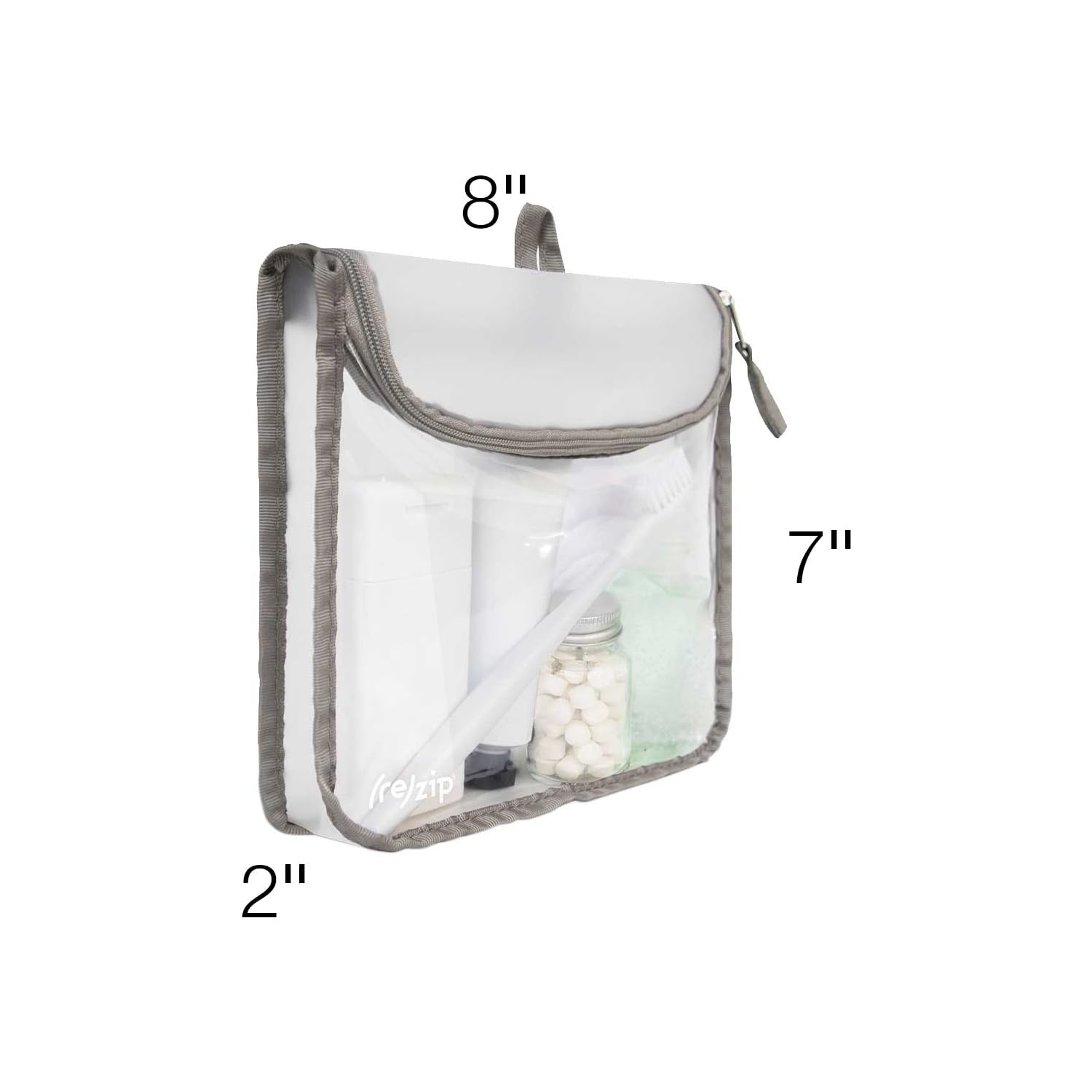 TSA-Compliant Reusable Zippered Travel Quart Bag for Toiletries & Makeup | BPA-Free, Food Grade, Machine Washable Storage Organizer | Clear with Sage Piping | Perfect for Air Travel, Gym, and Daily Essentials Organization