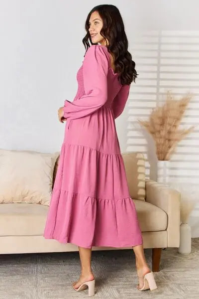 Culture Code Full Size Ruffle Trim Smocked Tiered Dress for Girls - Elegant Party, Wedding & Special Occasion Outfit