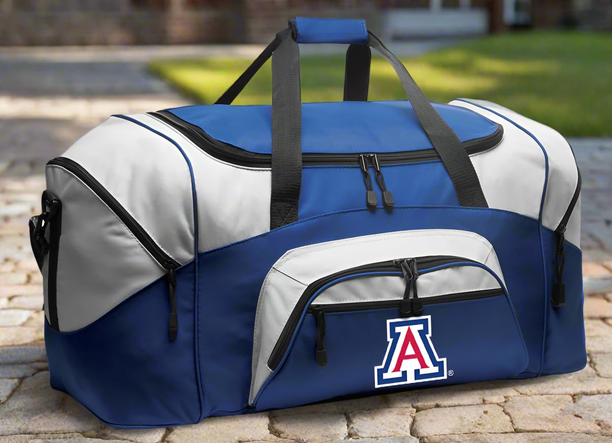 Arizona Wildcats Logo Duffel Bag - Large Gym Bag for Men & Women, University of Arizona Wildcats Team Spirit Royal Blue Travel Bag - Perfect for Sports, Gym, Travel & College Campus Life