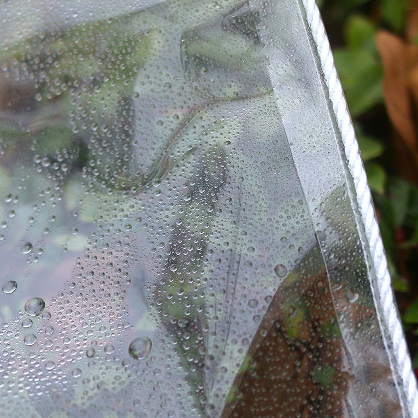 Heavy Duty Clear Tarp Curtain 23x3.3ft - Waterproof Transparent Tarpaulin with Grommets for Outdoor Use - Dustproof Rainproof Cover for Gardening, Camping, Travel, Patio, Greenhouse & Pool Protection