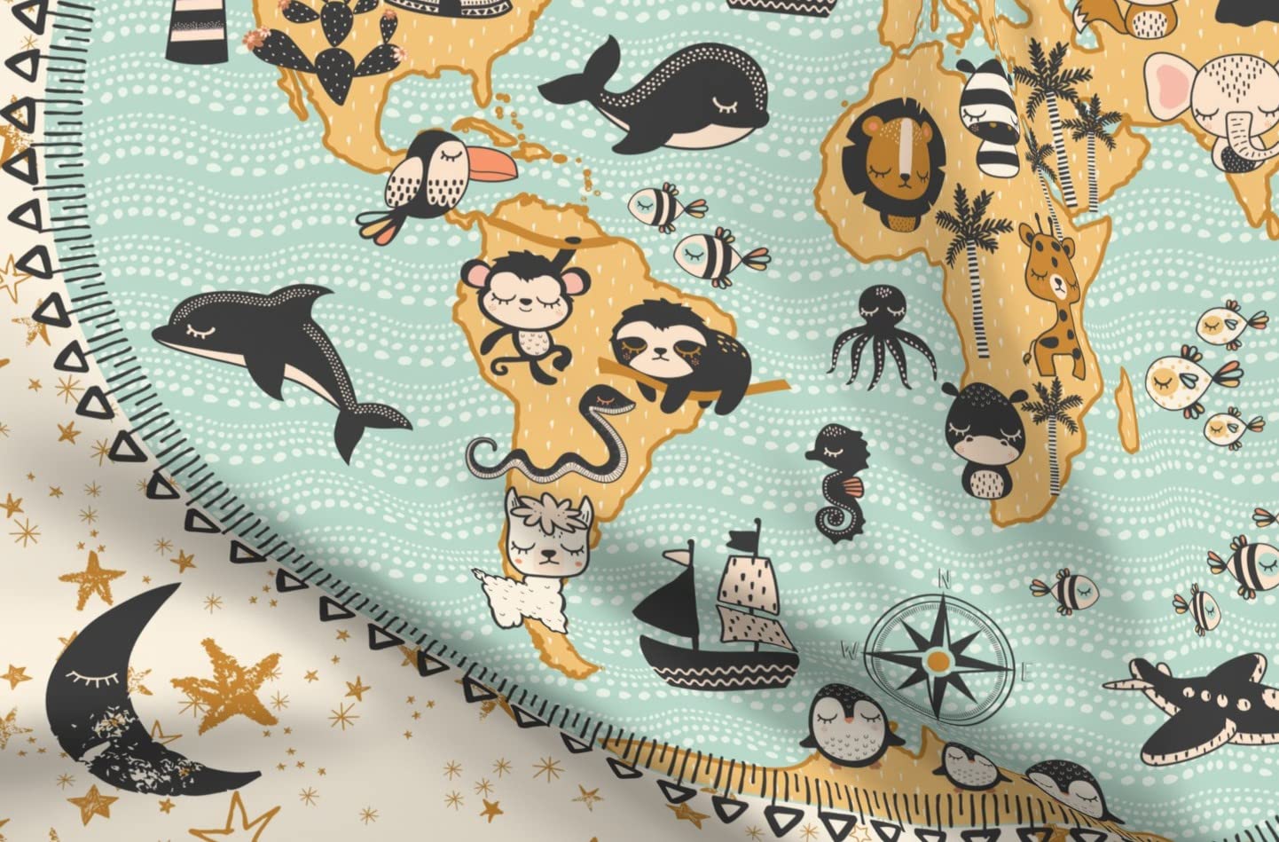 Premium Spoonflower Fabric - Soft Minky Playmats for Baby Blankets & Quilt Backing | Fat Quarter Printed Play Fabric for Sewing Projects | Perfect for Nursery Decor, DIY Crafts & Soft Toys