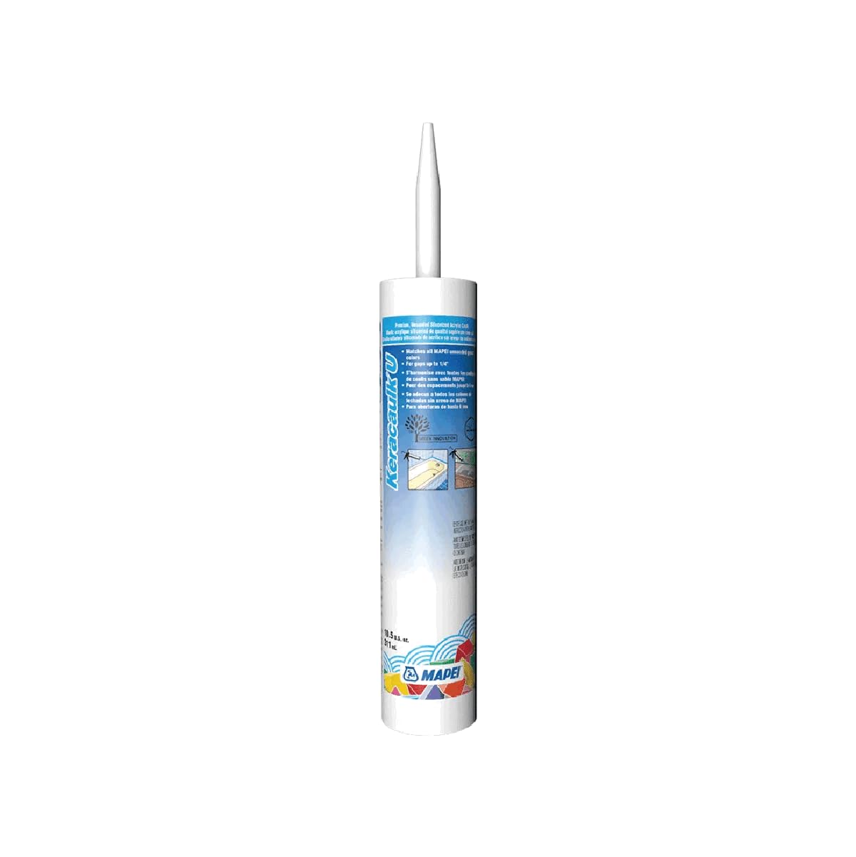 Mapei Keracaulk U Unsanded Caulk (Iron) - 10.5 oz Tile & Grout Sealant for Bathroom, Kitchen & Shower Waterproofing - Professional Grade Caulking for Ceramic, Porcelain & Natural Stone Tiles