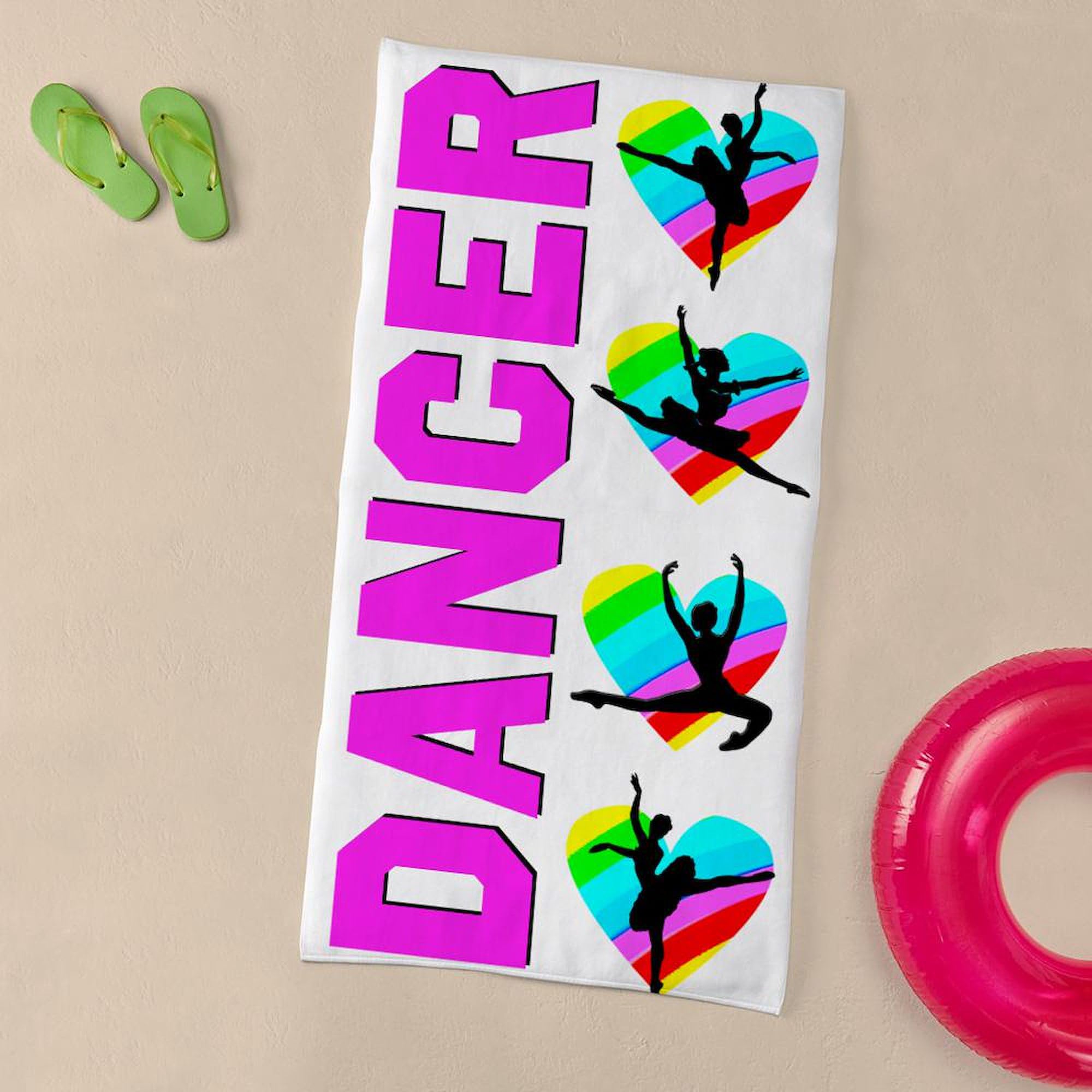 Darling Dancer Large Beach Towel - Soft, Absorbent & Unique Design for Pool, Beach & Yoga | CafePress