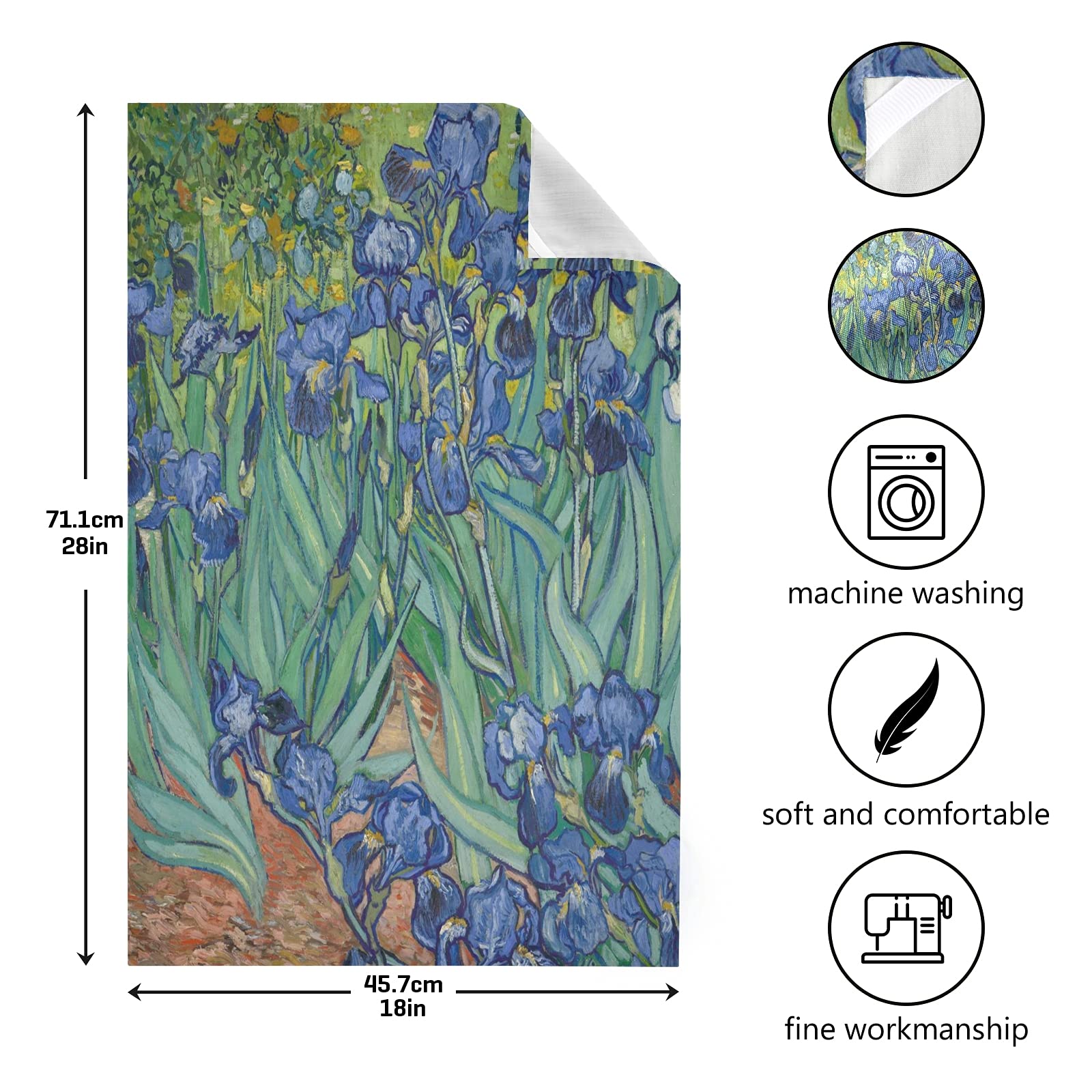 ALAZA Van Gogh Butterfly Orchid Flower Decorative Kitchen Dish Towels Set of 4 - Soft, Absorbent 18x28 Inch Hand & Cleaning Towels for Dishes, Countertops - Perfect for Kitchen Decor, Daily Use & Gift Giving