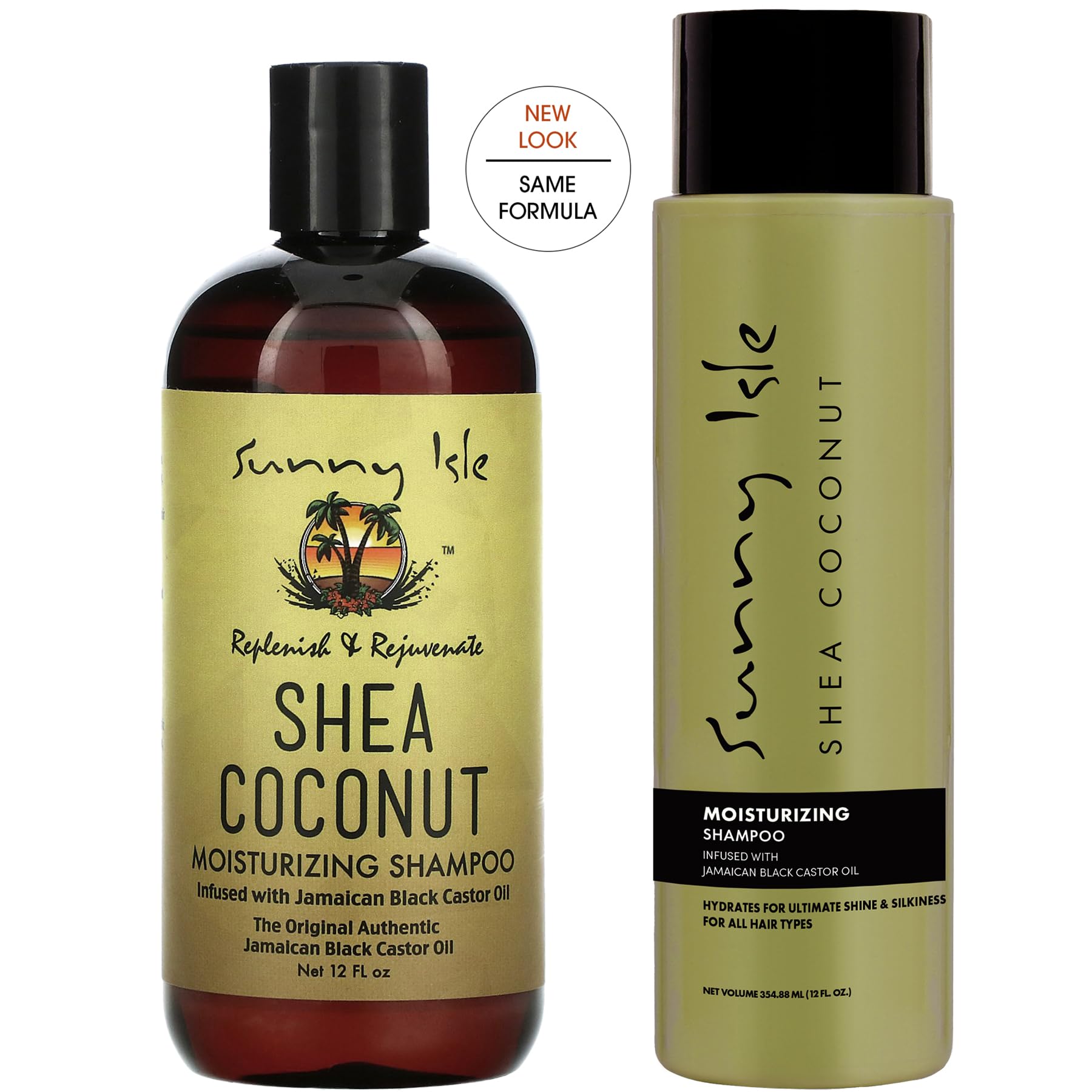 Sunny Isle Shea Coconut Moisturizing Shampoo & Conditioner Set 12oz | Jamaican Black Castor Oil for Curly Hair Care | Hydrating Formula for Dry Curls, Waves, Coils | Silicone, Paraben & Sulfate Free | Perfect for Daily Hair Hydration & Natural Curl Definition