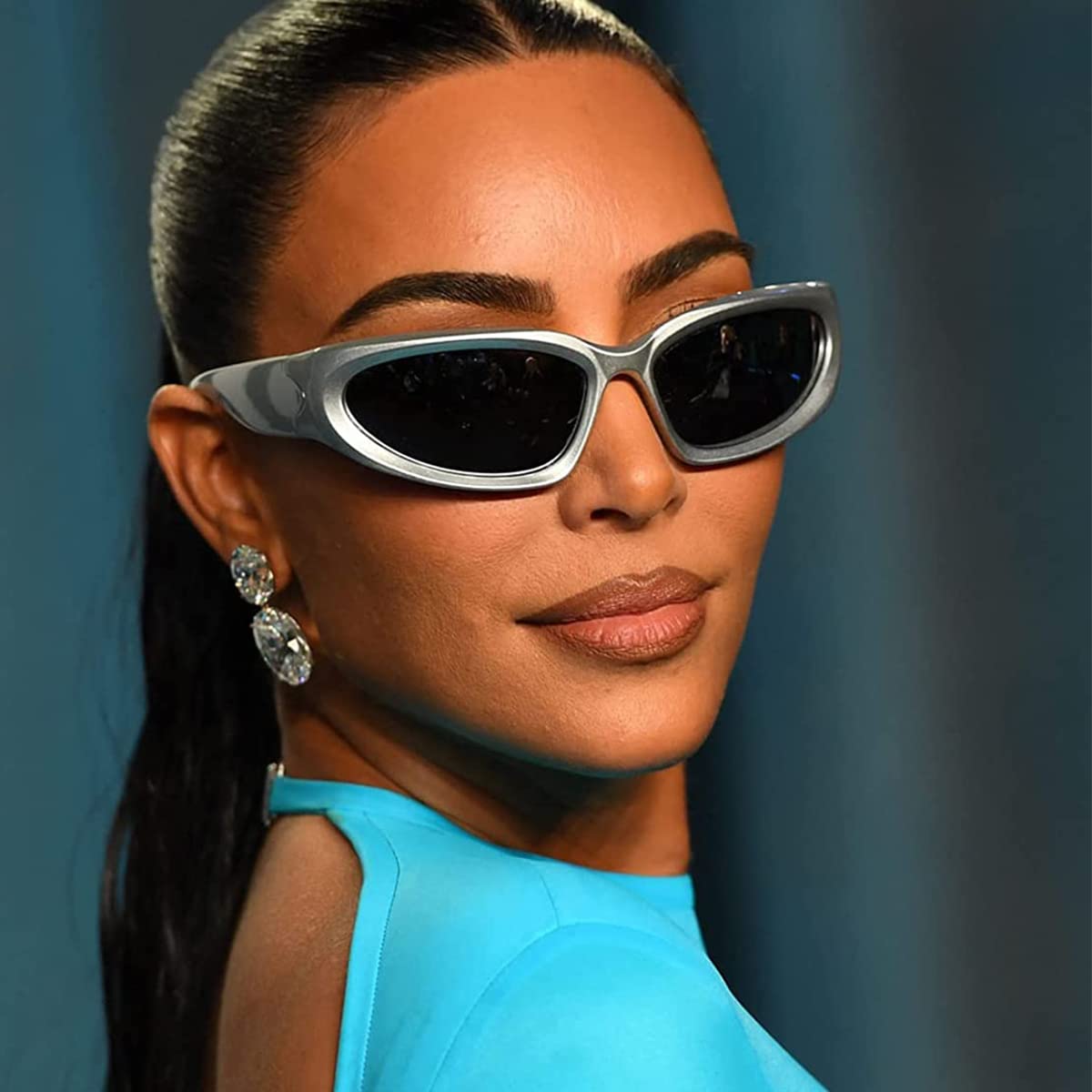 KENBO Y2K Sunglasses - Futuristic Wrap Around Sport Shades for Women & Men - Oval Frame Fashion Sunglasses for Running, Cycling & Outdoor Activities