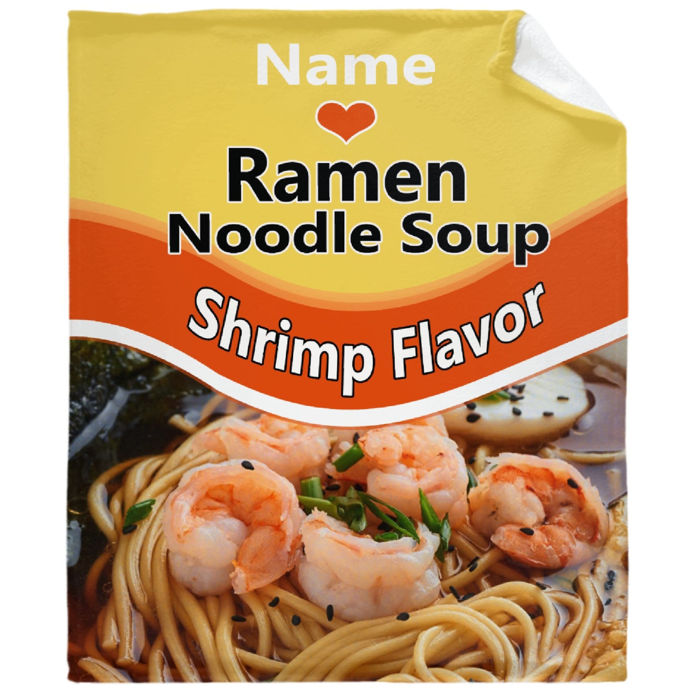 Custom Photo Blanket - Personalized Ramen Shrimp Flavor Throw Blanket 120