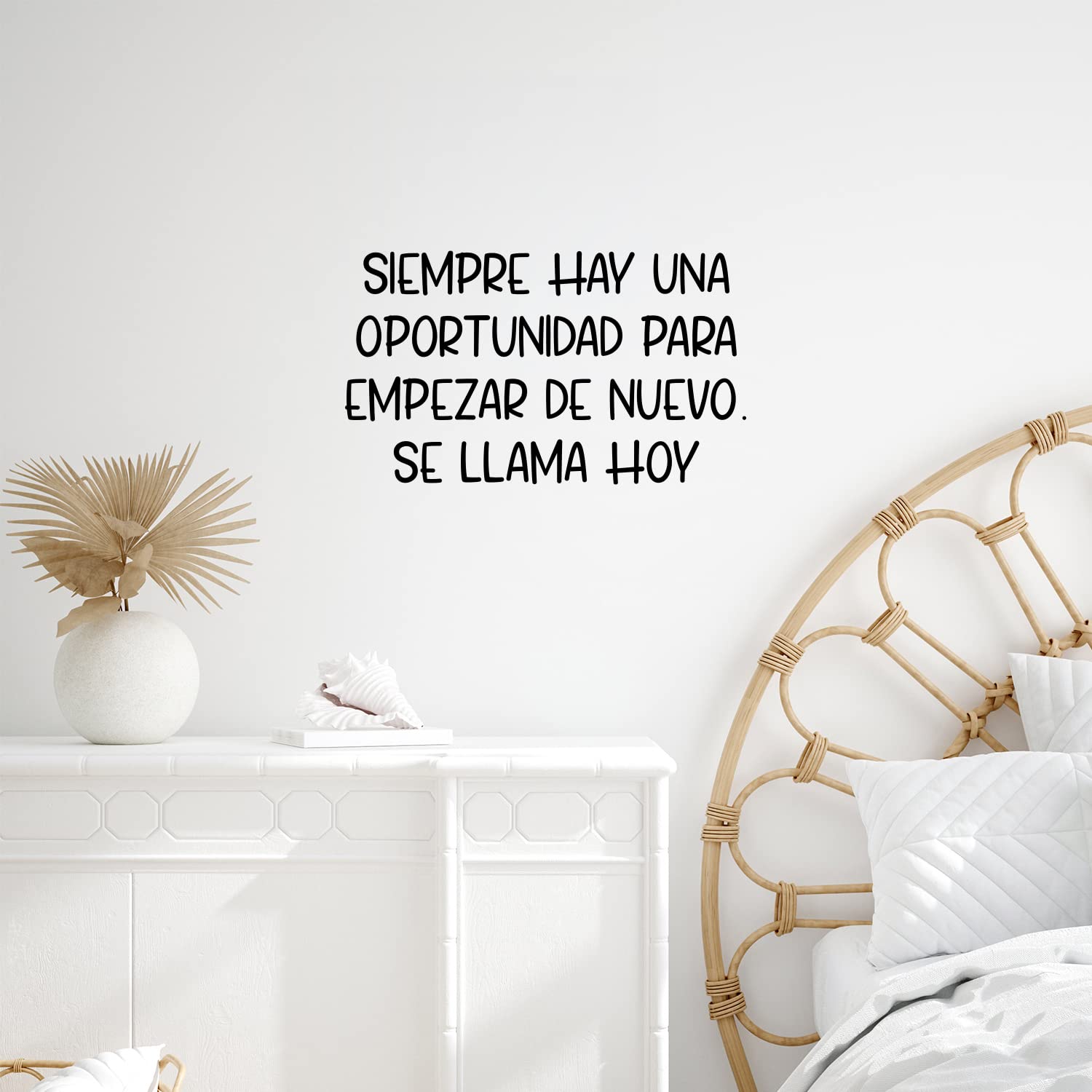 Vinyl Wall Art Decal - 'There's Always an Opportunity to Start Over' Inspirational Spanish Quote Sticker - 14.5