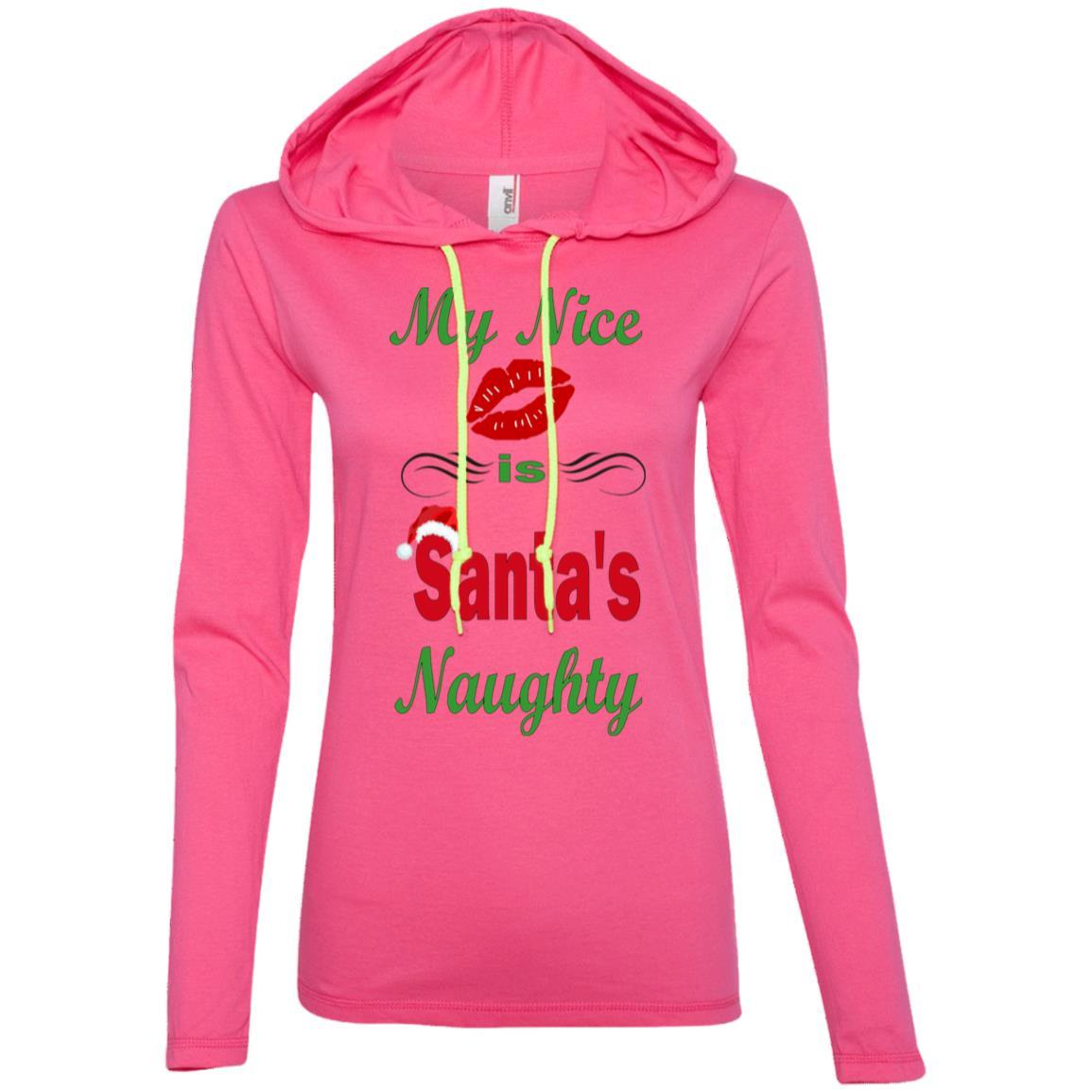 Santa's Naughty Ladies Long Sleeve T-Shirt & Hoodie - Funny Christmas Gift for Women - Perfect for Holiday Parties & Ugly Sweater Contests