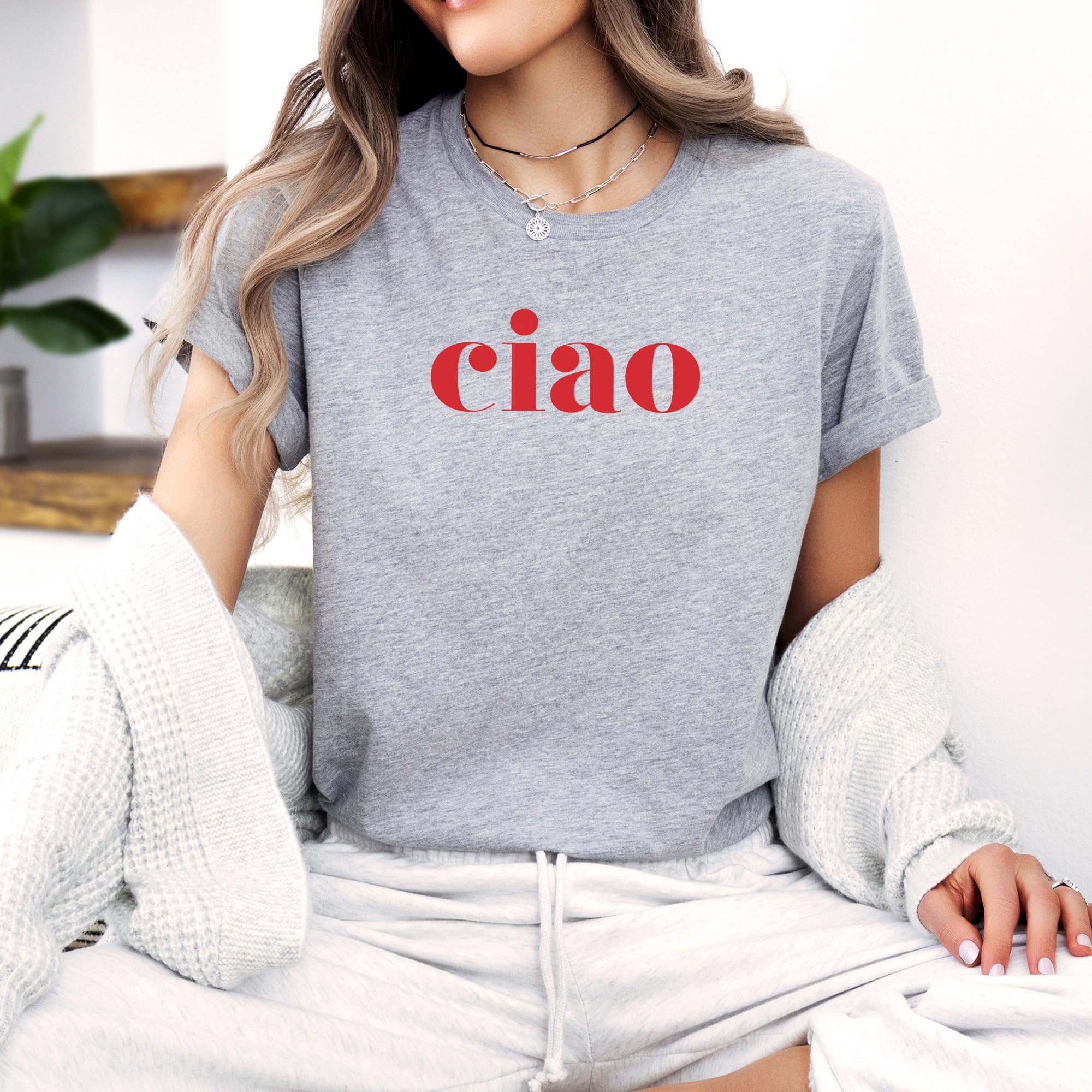 Ciao Italian Hello T-Shirt - Softstyle Unisex Cotton Tee - Italy Travel Gift & Casual Wear for Men & Women