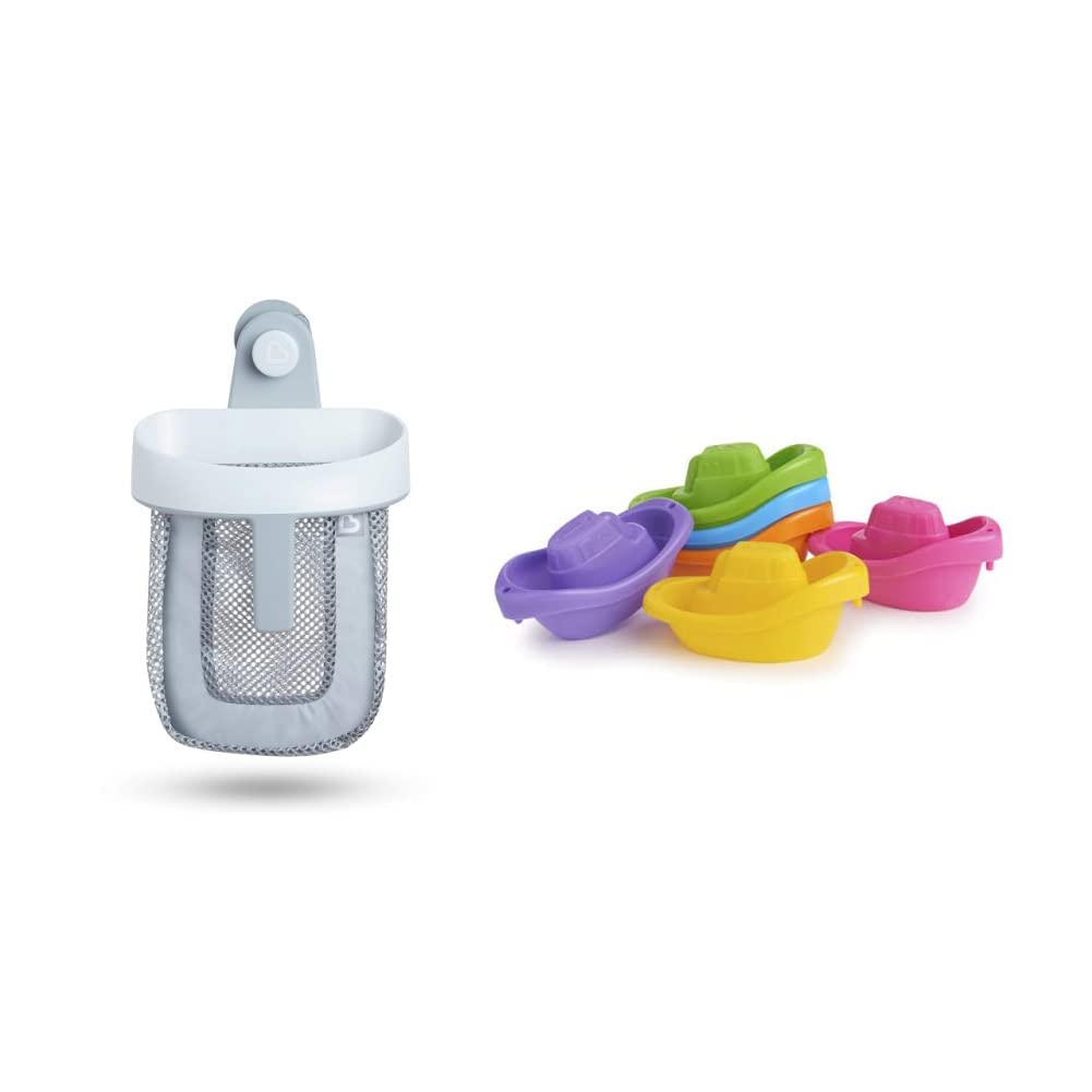 Munchkin® Bath Toy Scoop with 6-Piece Little Boat Train Set - Fun Water Play for Toddlers & Kids in Bathtub or Pool
