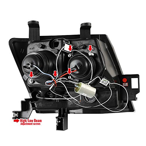 05-12 Nissan Xterra LED Halo Projector Headlights - Black HID Replacement Driving Lamps for Off-Road & Night Visibility | Upgrade Your Xterra's Style & Safety