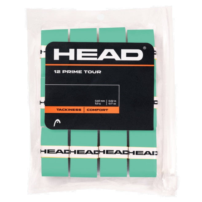 Head Prime Tour Overgrip 12 Pack - Premium Tennis Grip Tape for Enhanced Control & Sweat Absorption - Perfect for Tennis, Badminton, Squash & Racquet Sports Players