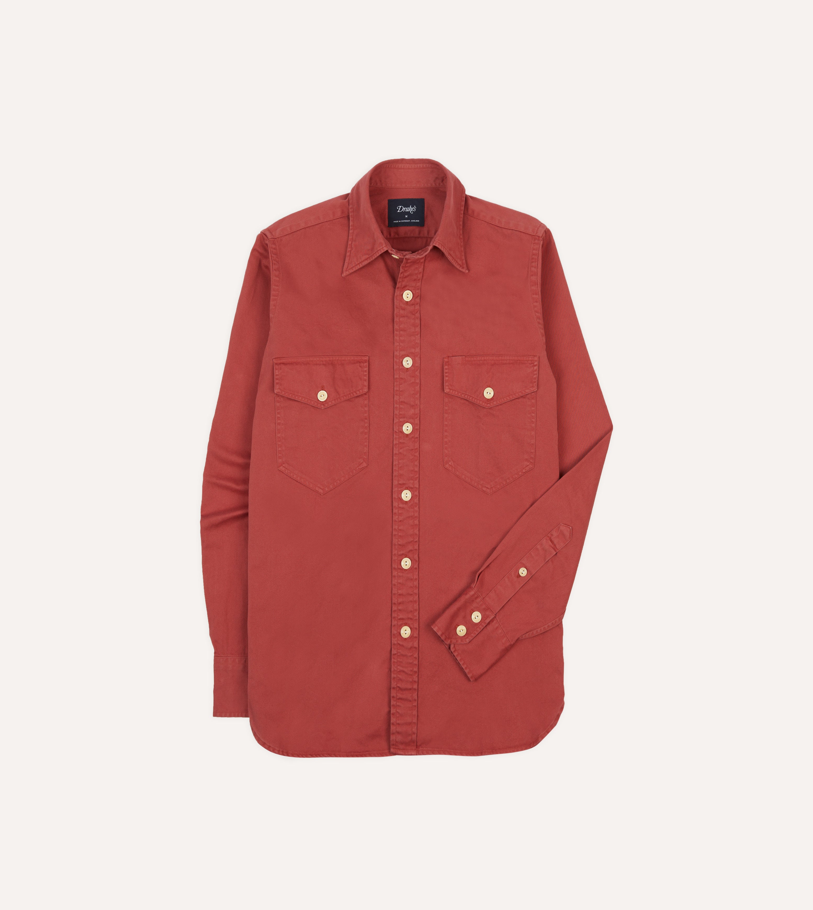 Premium Red Cotton Long Point Collar Work Shirt for Men - Business Casual & Office Wear - Comfortable & Durable Professional Shirt for Work, Interviews & Formal Occasions
