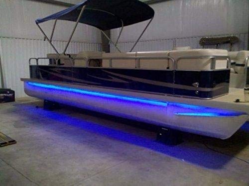 Green Blob Outdoors LED Boat Deck Lighting Kit - Blue Neon Style with Red & Green Navigation Lights for Pontoon Boats | DIY Under Deck Lighting for Night Cruising & Party Ambiance (Blue, 25 Lights)