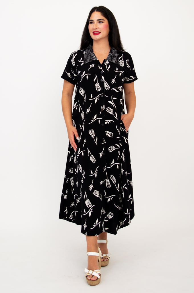Cissy Women's Summer Short Sleeve Dress - Floral Print Casual Sundress for Beach, Vacation & Daily Wear