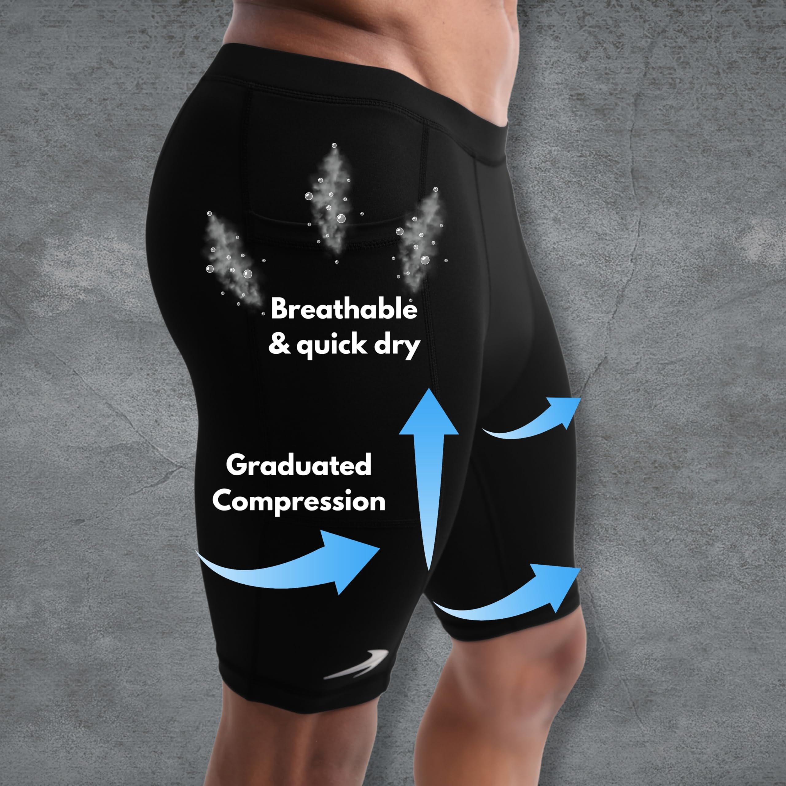 Men's Compression Shorts for Biking, Running & Workouts - Breathable Athletic Underwear for Sports & Gym Training