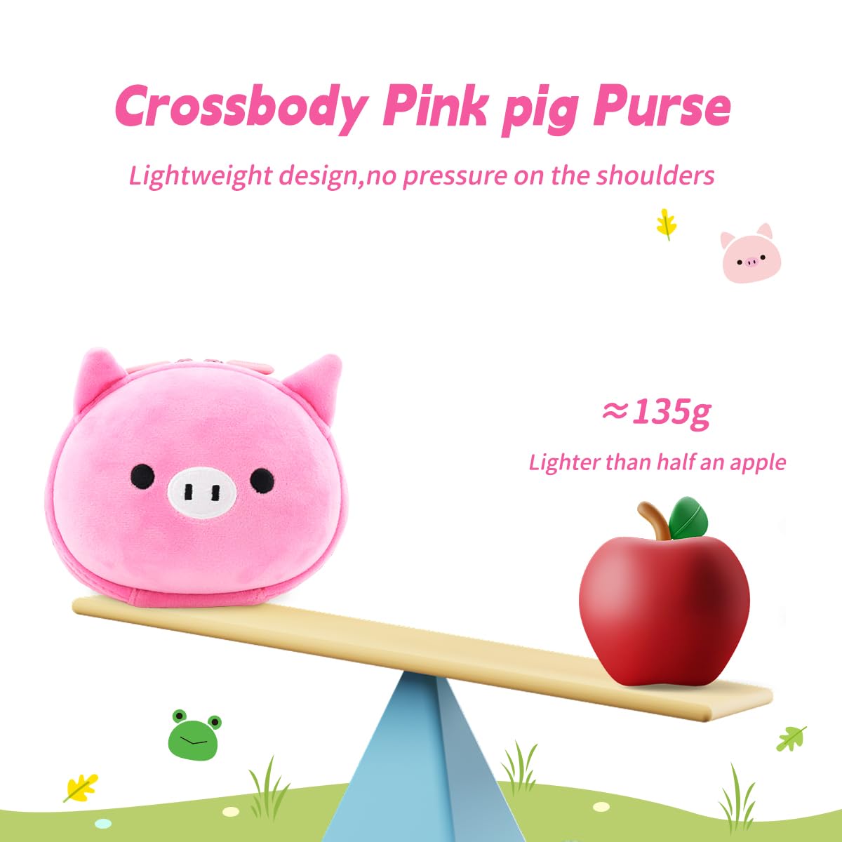 Adorable 3D Cartoon Pig Crossbody Bag for Girls - Cute Pig Coin Purse for Toddlers & Kids | Perfect for School, Parties & Everyday Use