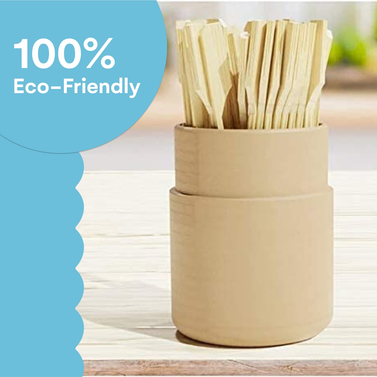 Noa Store Bamboo Skewers - 4 Inch Wooden Skewers for Appetizers, Fruit Kabobs, Cocktails & BBQ - 200 Count Mini Kabob Sticks & Toothpicks - Perfect for Party Platters, Charcuterie Boards & Grilling Snacks