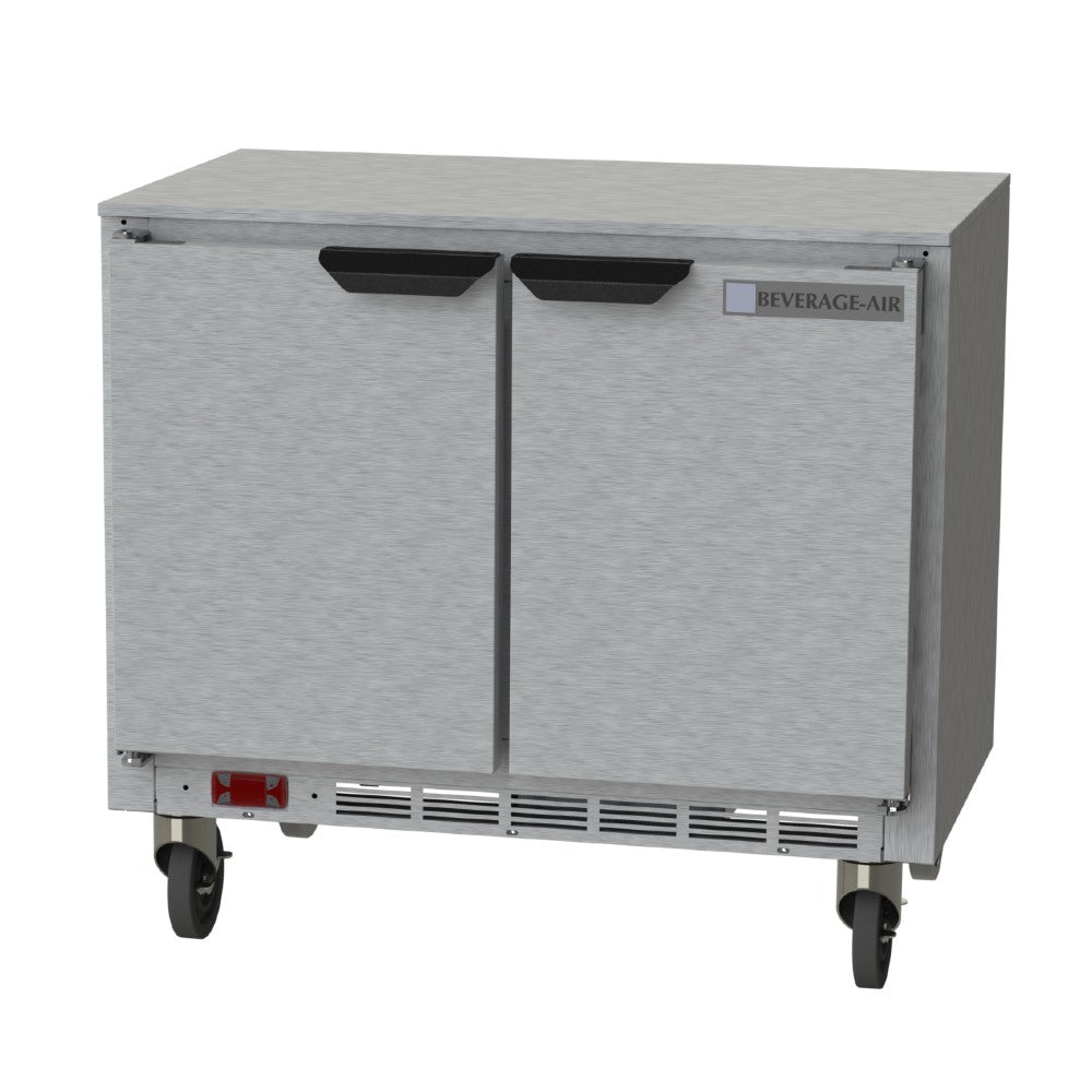 Beverage Air UCR34HC 2-Door Undercounter Refrigerator - 34 Inch Commercial Bar Fridge for Restaurants, Bars & Home Use - Perfect for Storing Drinks, Wine & Food