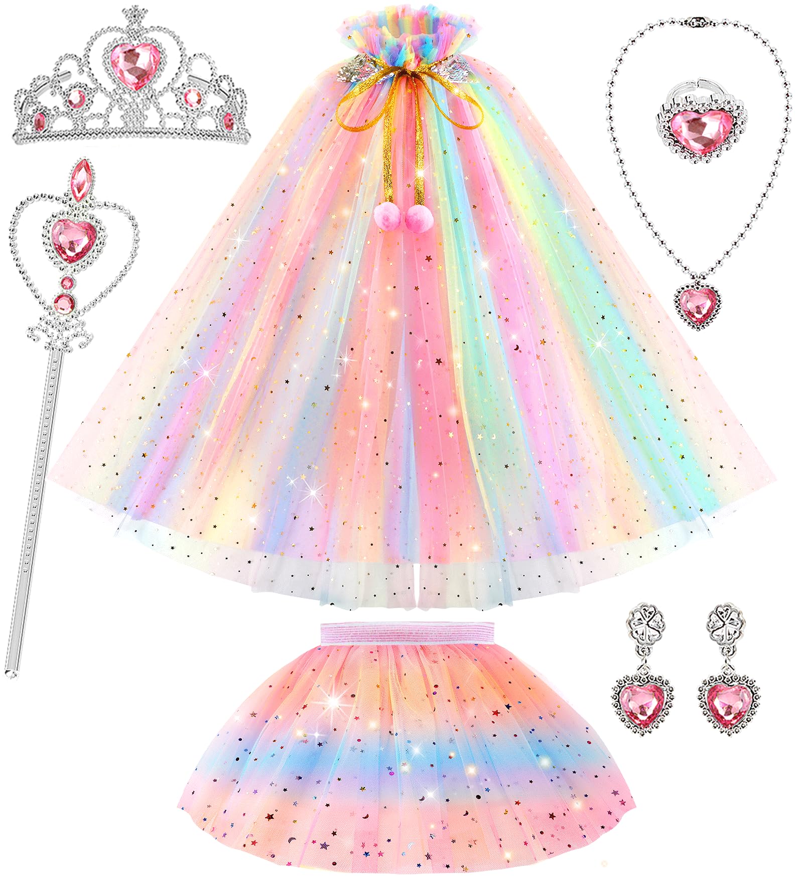 **Princess Dress for Girls 4-6 Years Old | Elegant Cape & Skirt Costume Set | Perfect Easter & Birthday Gift for Toddlers | Dress-Up Play, Birthday Parties & Photo Shoots**