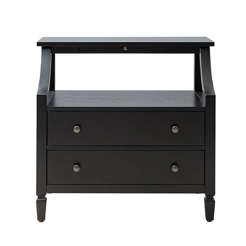 Grace 2-Drawer Nightstand with USB Charging Ports & Power Outlets - Modern Bedside Table for Bedroom, Living Room & Office Use