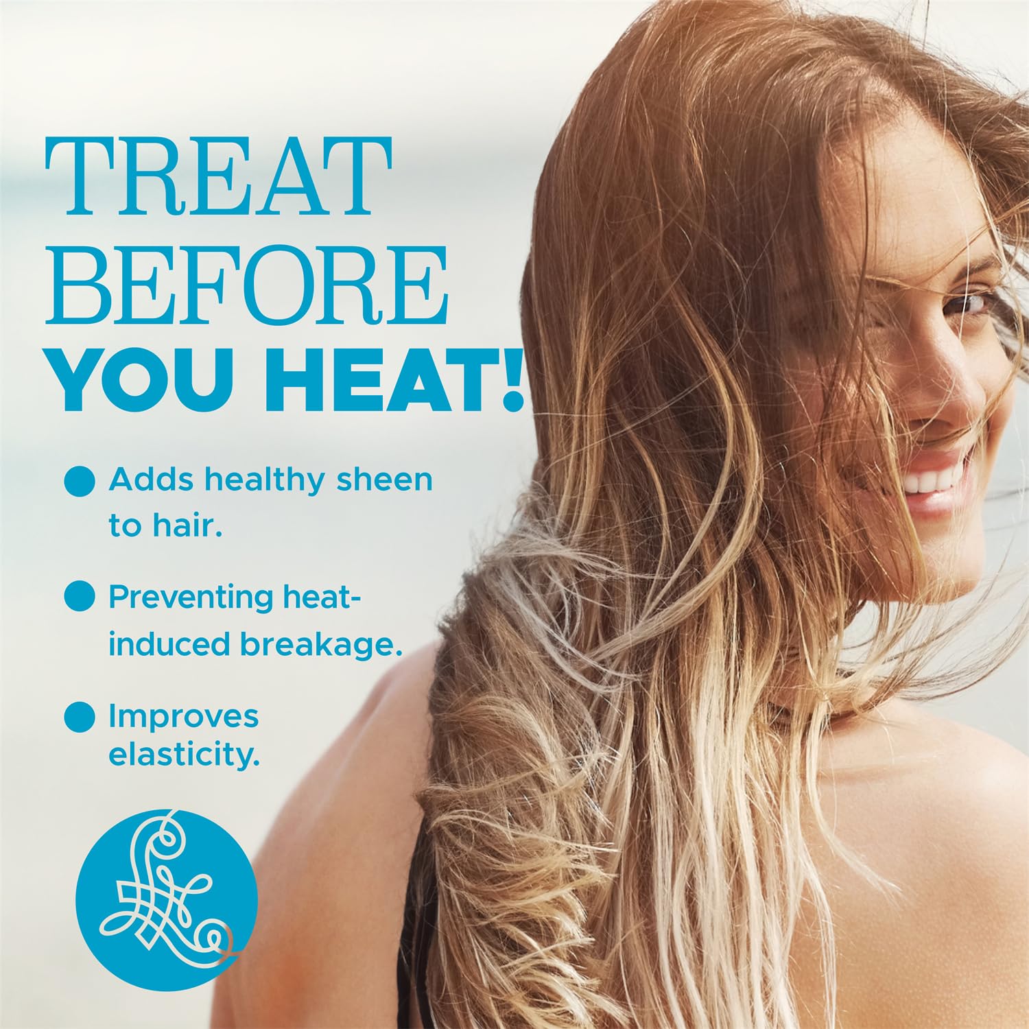 Luseta Coconut Milk Heat Protection Spray for Hair - 8.5oz Thermal Styling Spray to Prevent Heat Damage & Breakage - For Women & Men - Perfect for Blow Drying, Straightening & Curling