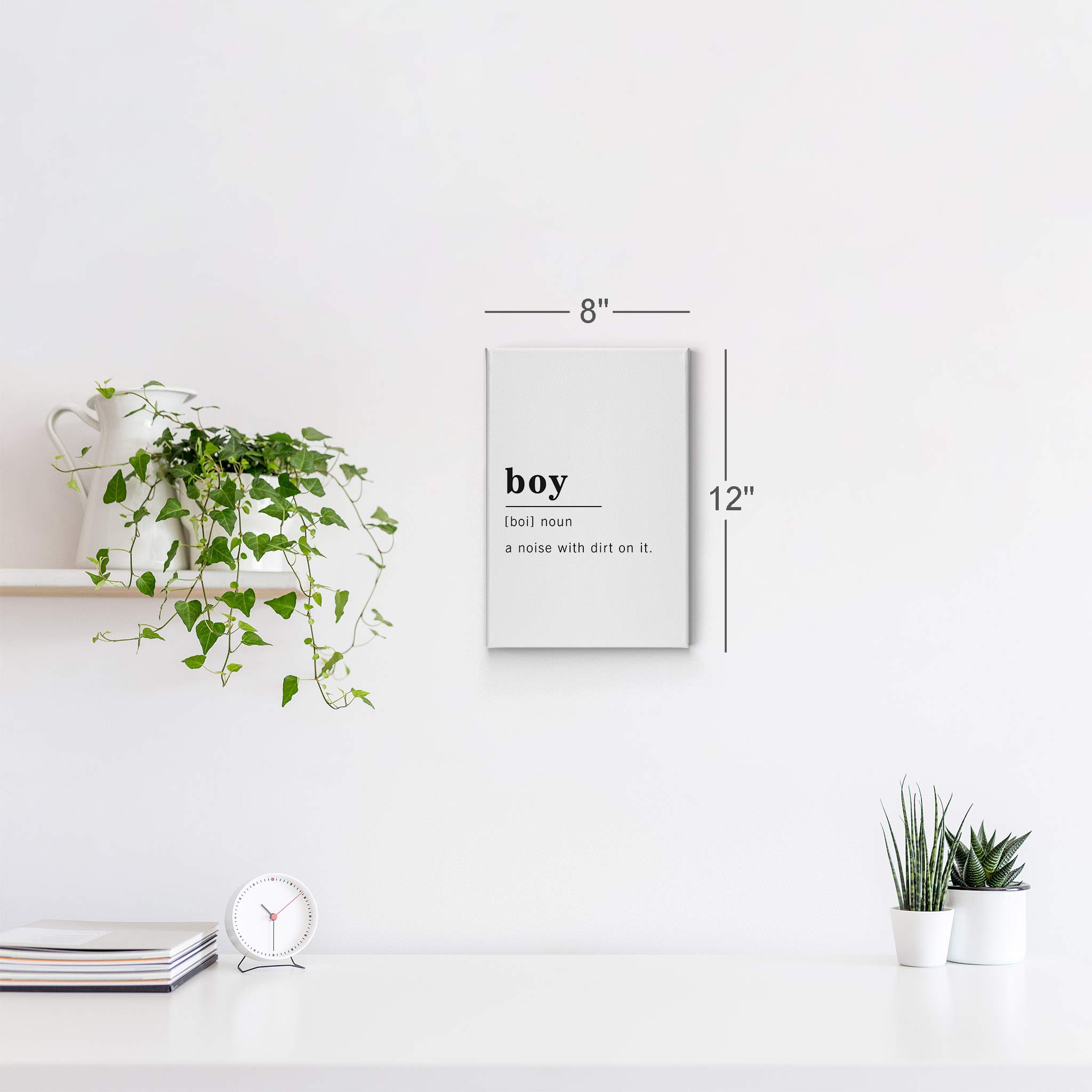 Funny Noun Dictionary Definition of Boy Canvas Print - Inspirational Quote Wall Art for Office, Living Room, Bedroom & Bathroom - Ready to Hang Home Decor (36x24 inches) | Perfect Gift for Birthdays, Father's Day & Housewarming | Made in USA