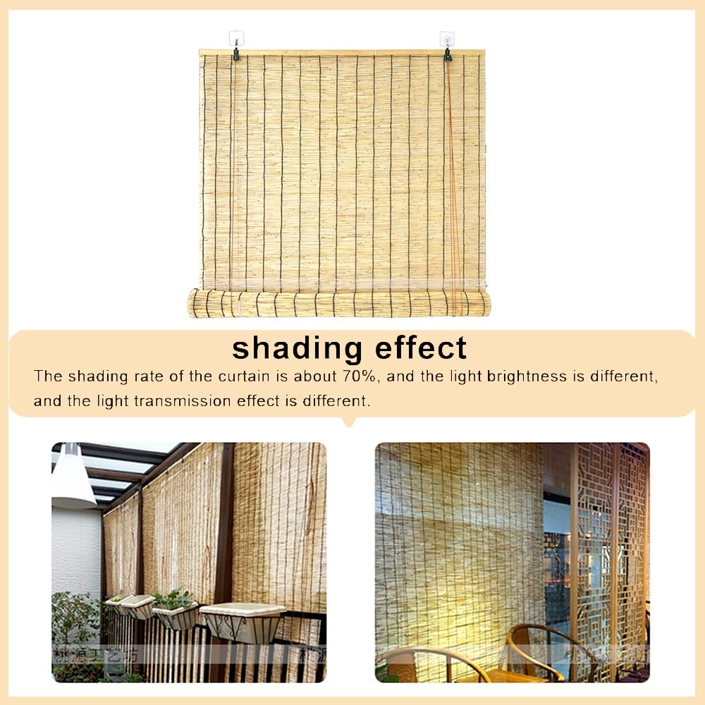 Natural Bamboo Blinds for Windows & Patio - Waterproof Outdoor Bamboo Shades, 70% Shading Rate, Sun Protection & Ventilation - Perfect for Living Room, Bedroom, and Garden Privacy