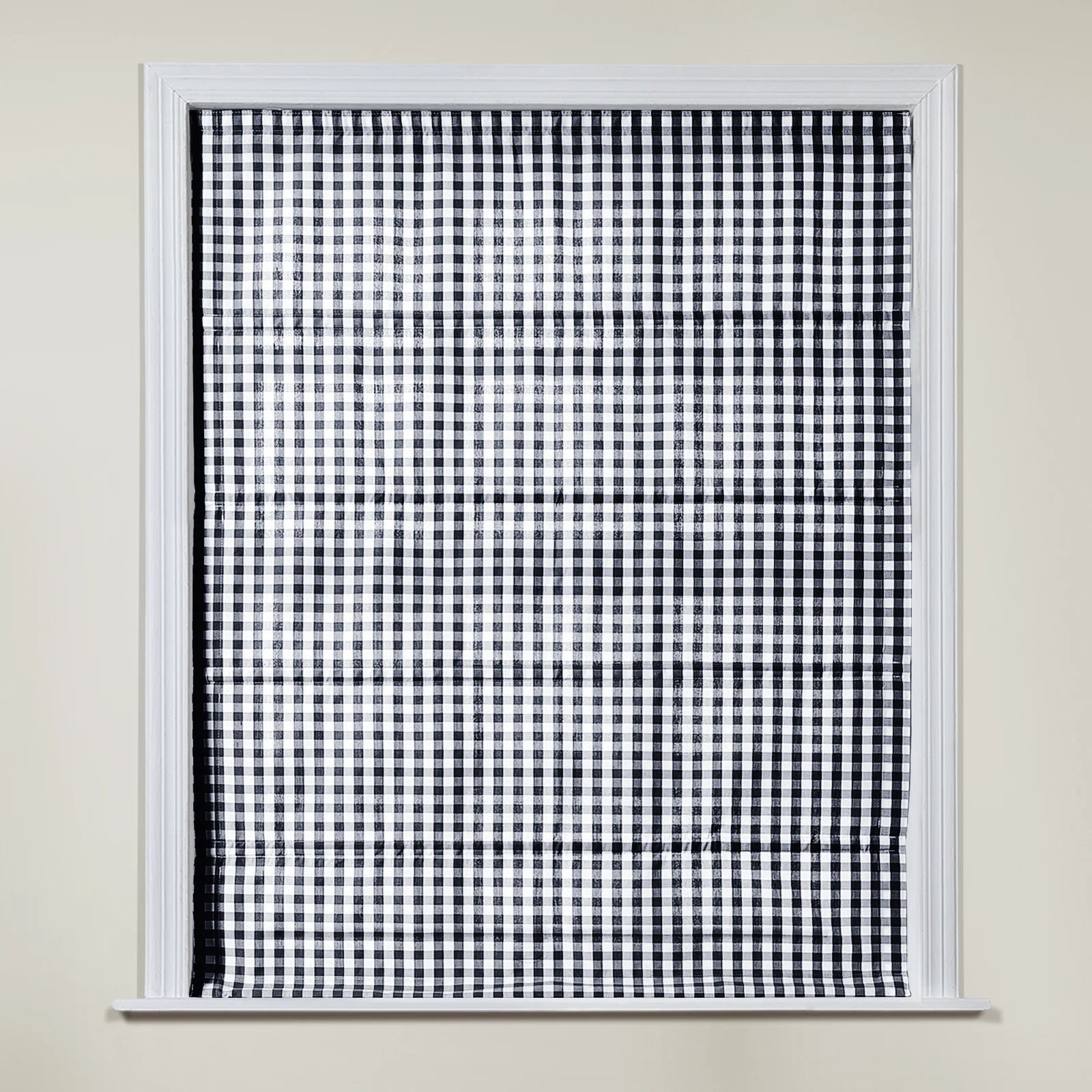 Celia Patterned Cordless Roman Shade Window Treatment - Blackout Fabric for Bedroom & Living Room Privacy & Light Control