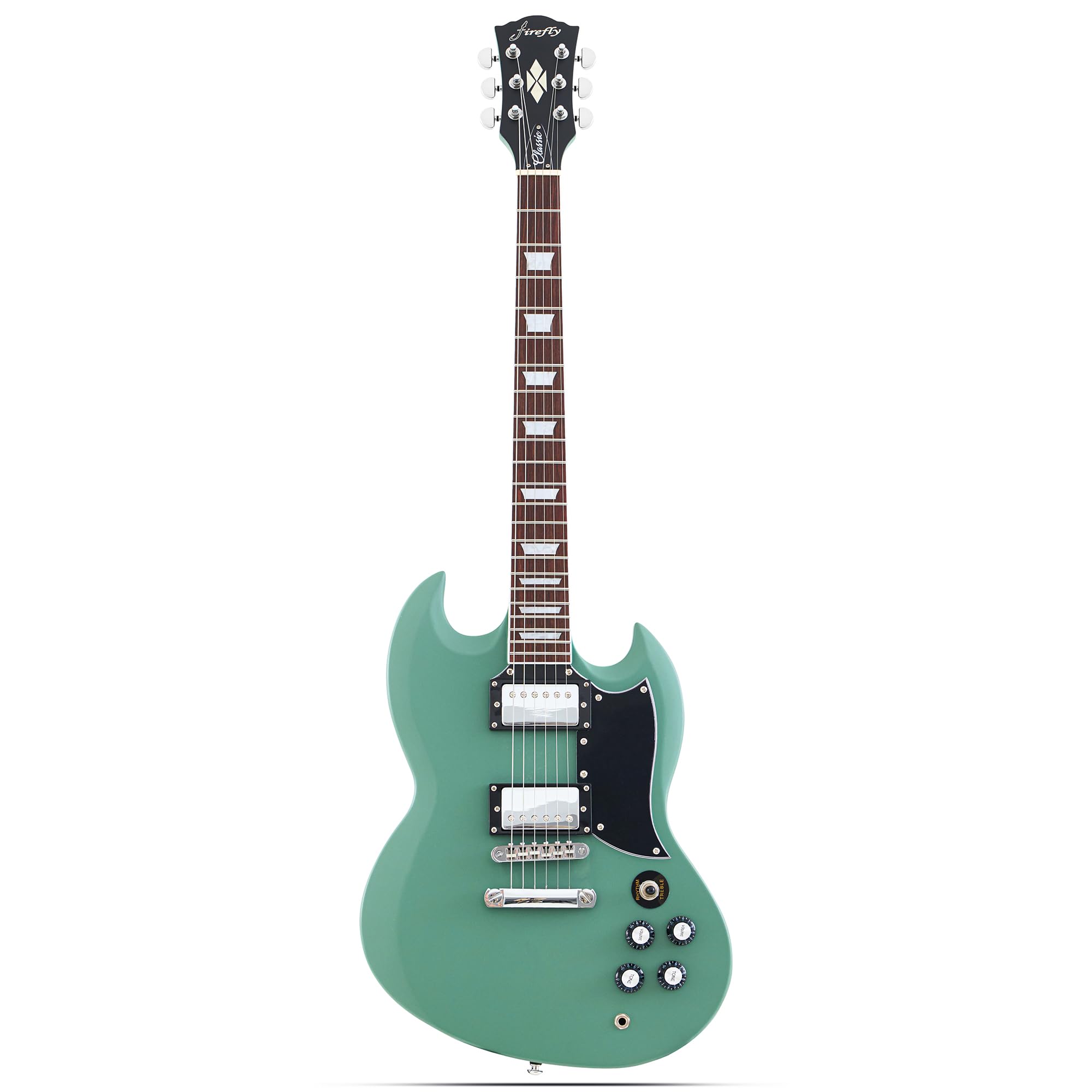 **Firefly FFLG Electric Guitar - Matte Green Finish, Mahogany Body & Neck, Rosewood Fretboard, Stainless Steel Frets - Perfect for Beginners, Professionals & Live Performances**