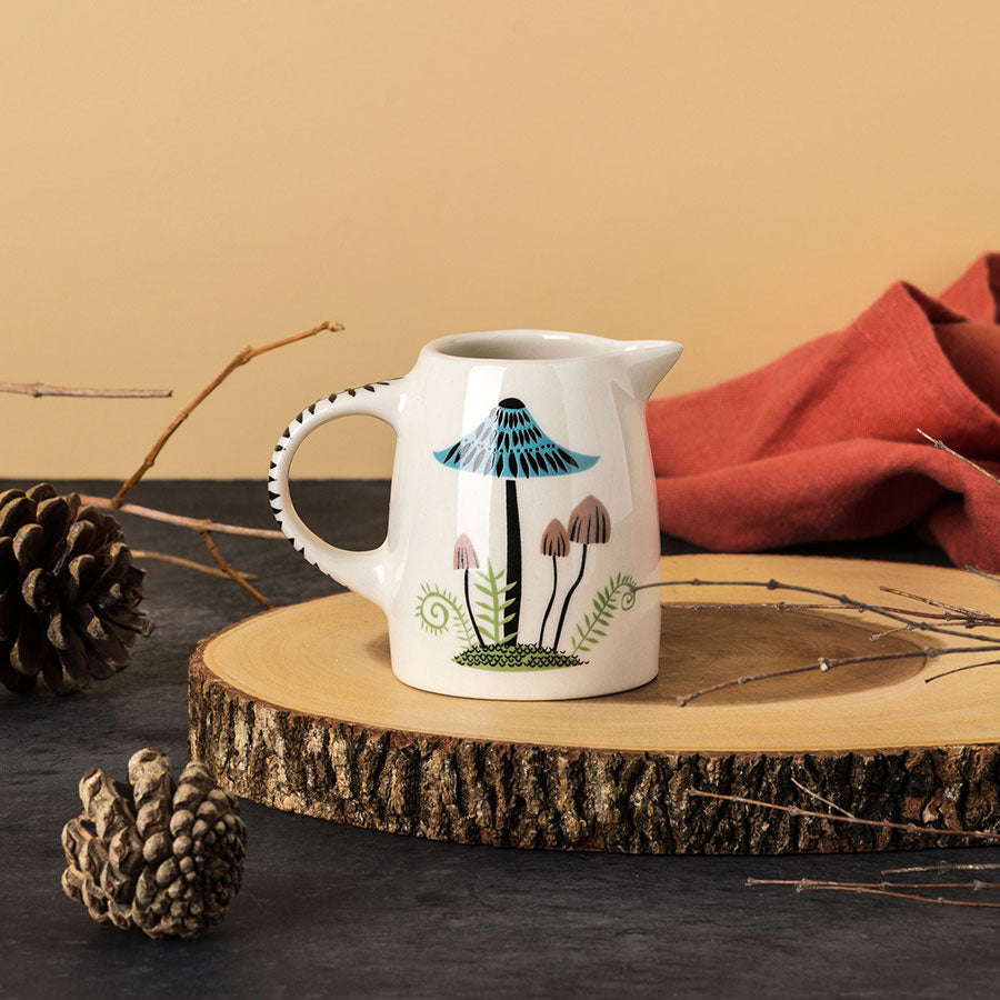 Handmade Ceramic Toadstool Small Jug Set of 6 - Perfect for Fairy Garden Decor, Kitchen Storage & Unique Gift Ideas