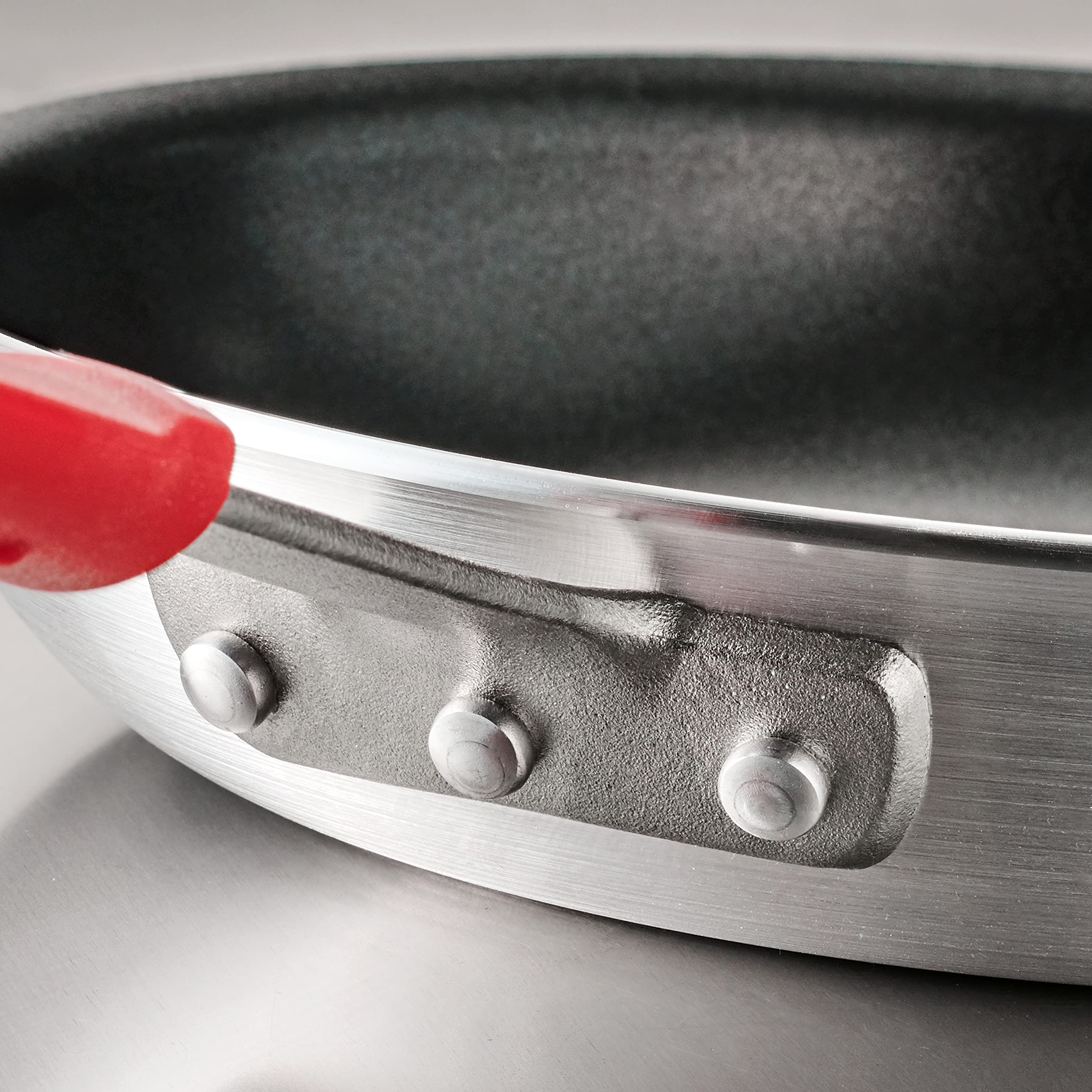 Tramontina Professional 14-Inch Nonstick Extra Large Frying Pan - Heavy-Gauge Aluminum Skillet with Reinforced Coating, Red Handle, Dishwasher & Oven Safe (450°F) - Perfect for Searing, Sautéing & Family Cooking