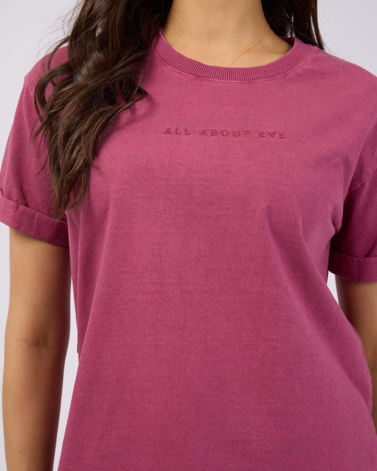 All About Eve AAE Washed Tee Blush - Soft Vintage Washed Cotton T-Shirt for Women | Casual Everyday Wear & Street Style Outfits