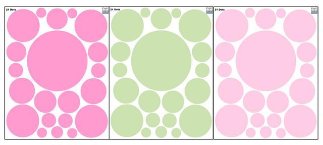 Wall Dots Decals - 2 Pink & Sage Green Removable Wall Stickers for Nursery, Kids Room & Home Decor | Easy Peel & Stick Design