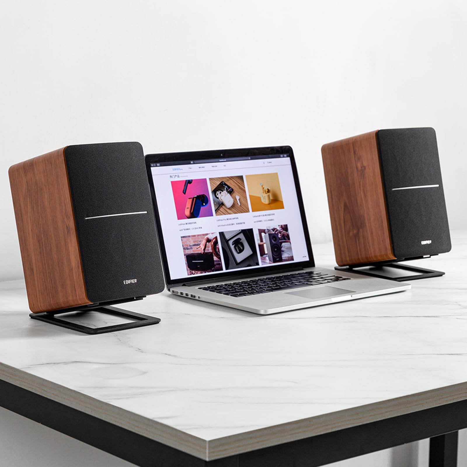 Edifier R1280DBs Active Bluetooth Bookshelf Speakers - 42W RMS Studio Monitor with Optical Input & Subwoofer Line Out - Wireless 2.0 Speaker System in Wood Grain Finish - Perfect for Home Theater, Gaming & Music Listening