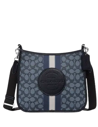 Coach Dempsey Signature Jacquard File Bag with Stripe & Patch - Stylish Work Tote for Office, Business Travel & Professional Women