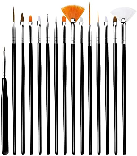 15-Piece Nail Art Brush Set with Point Drill Drawing Pens - Professional Nail Painting & Design Kit (White) - Perfect for Salon, Home Manicures & DIY Nail Art