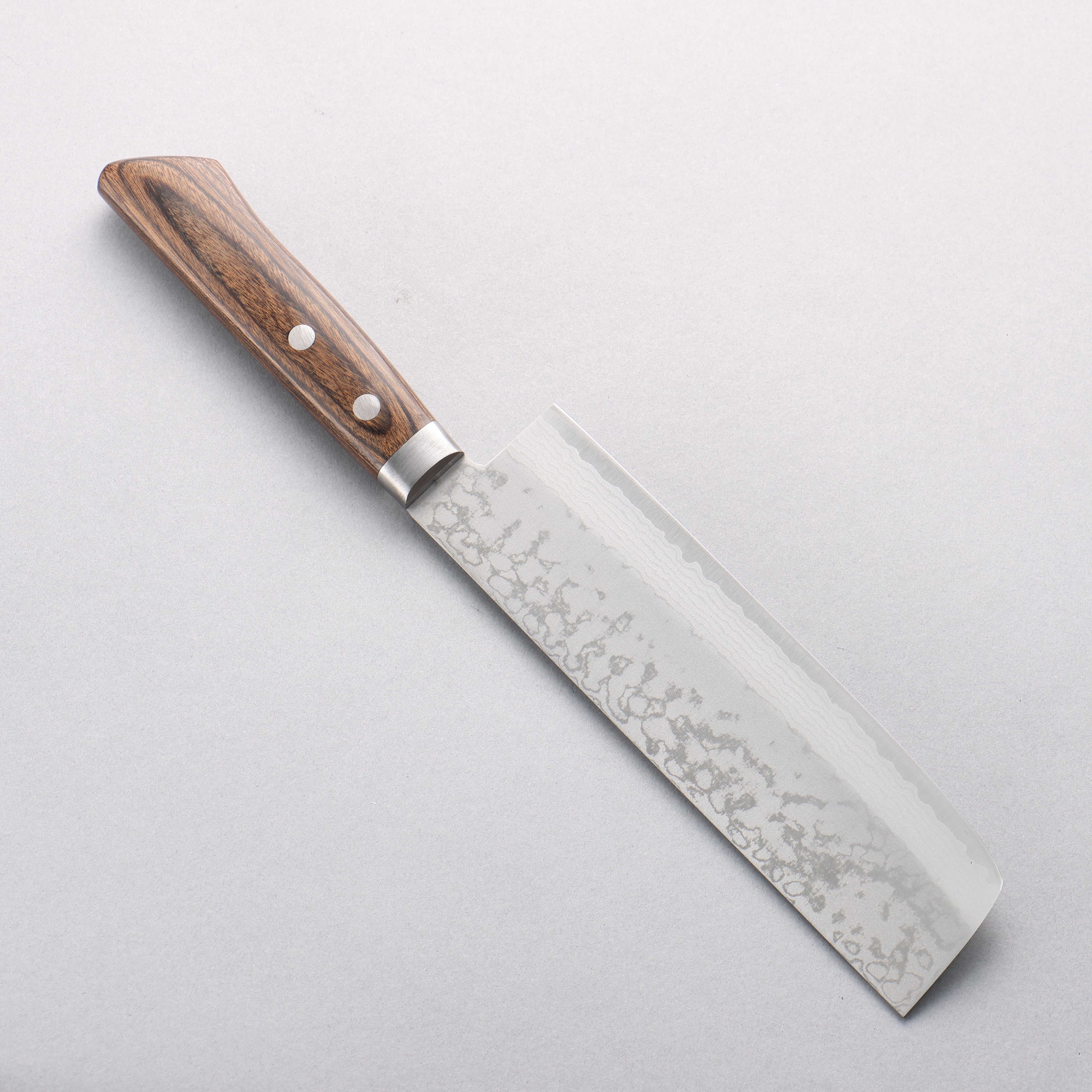 Kanetsune Sairyu VG10 Damascus Usuba Knife 165mm - Premium Japanese Kitchen Knife with Brown Ash Handle for Professional Chefs & Home Cooking | Perfect for Slicing, Dicing & Precision Vegetable Cutting