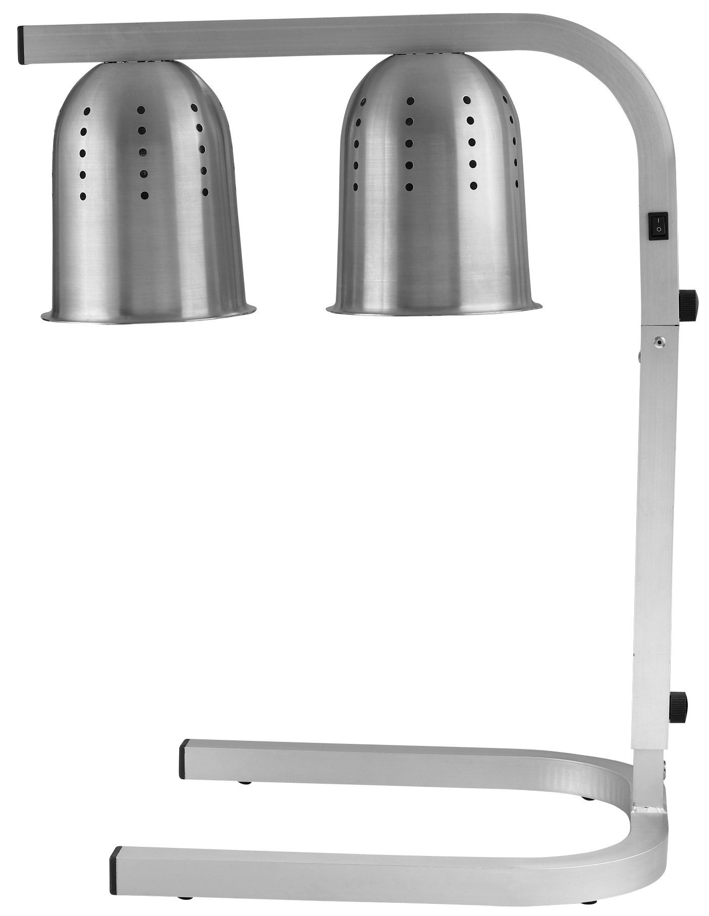 Winco Professional Twin Bulb Free Standing Heat Lamp - Aluminum Construction for Restaurants, Kitchens & Outdoor Use