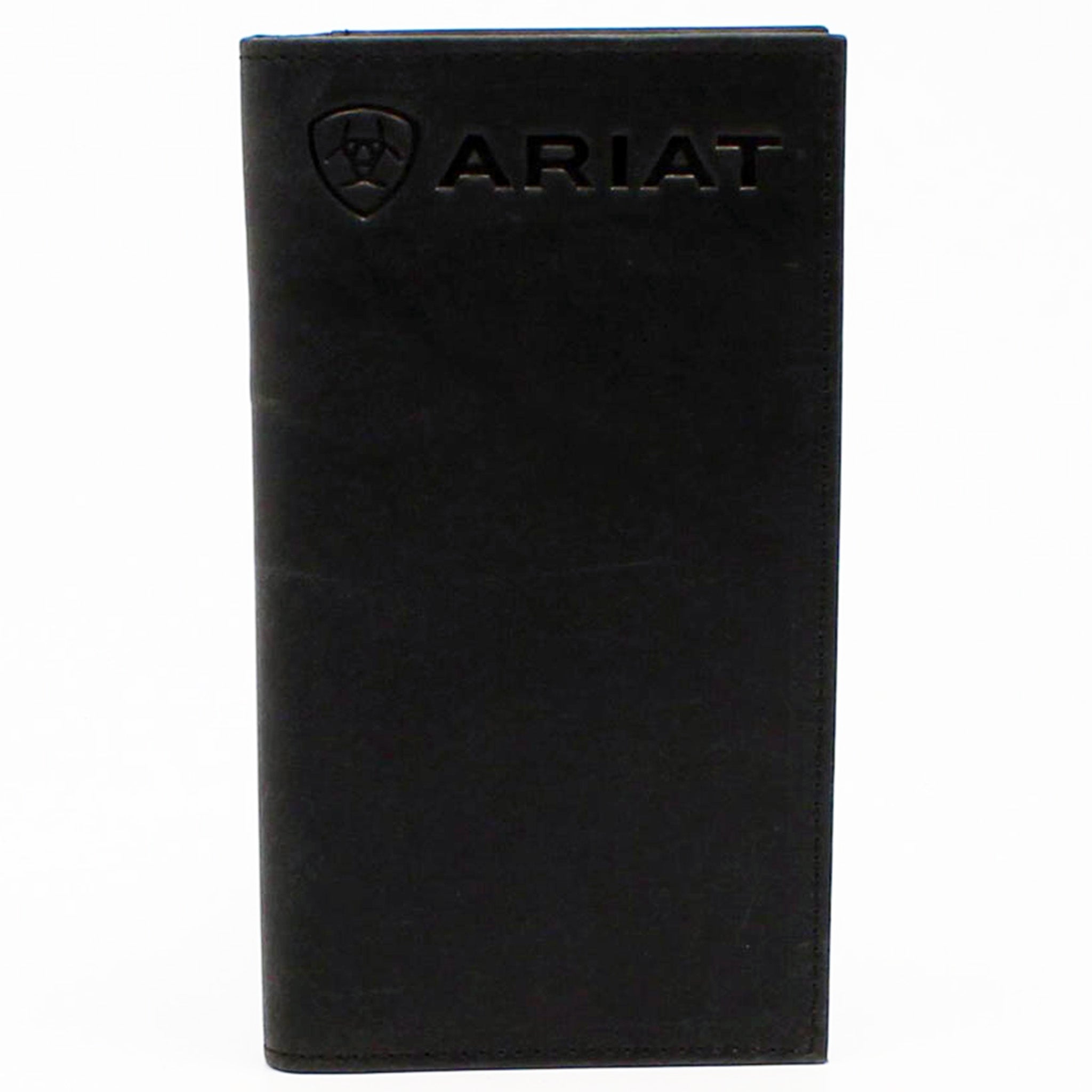 Ariat Men's Black Embossed Leather Checkbook Wallet - Perfect for Business & Everyday Use