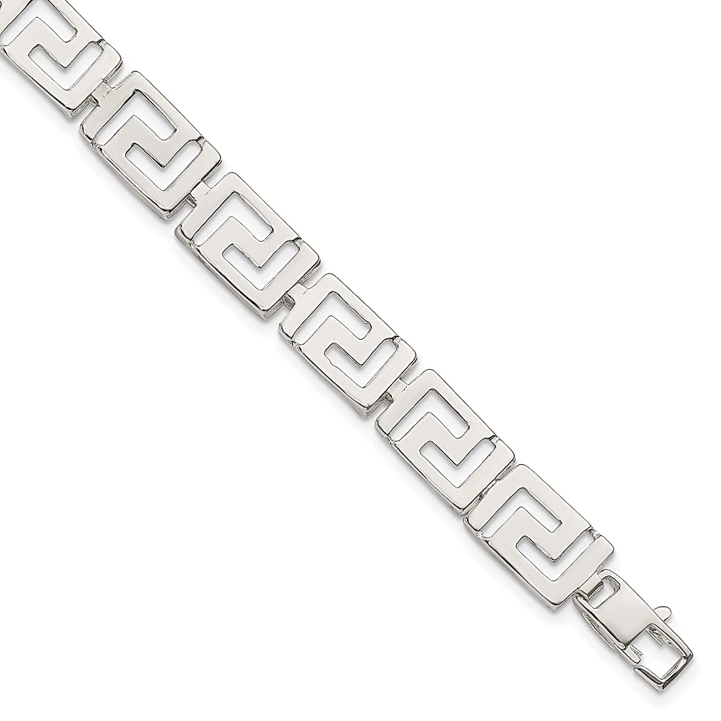 925 Sterling Silver Greek Key Bracelet for Women - Elegant Link Chain Jewelry Gift for Her - Perfect for Anniversaries, Birthdays & Special Occasions