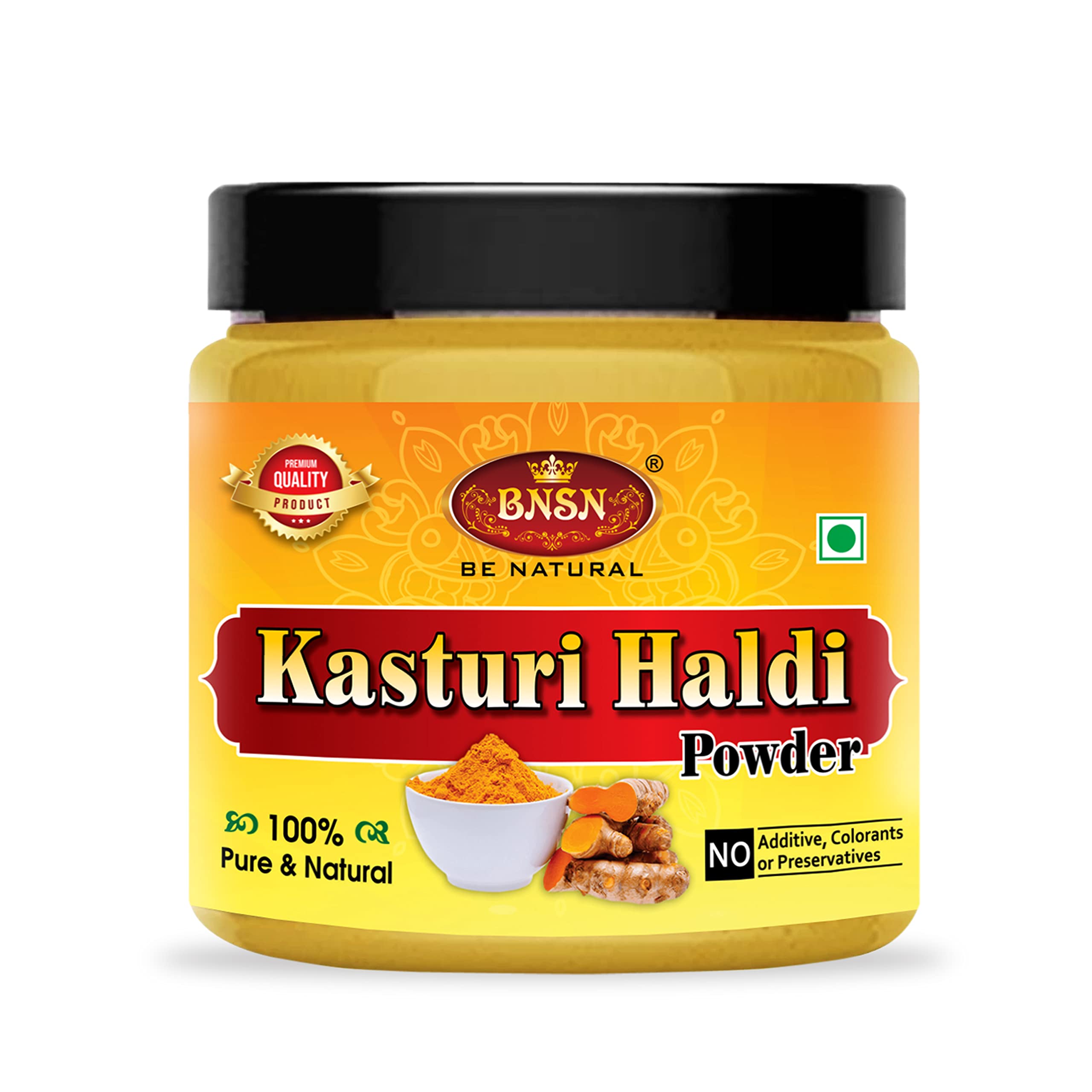 BNSN Kasturi Haldi Powder - 100% Pure & Natural Wild Turmeric Powder for Skin Whitening & Face Care (100Gm) | Organic Kasthuri Manjal for Brightening, Acne Treatment & Glowing Skin | Perfect for DIY Face Masks, Ayurvedic Remedies & Beauty Routines