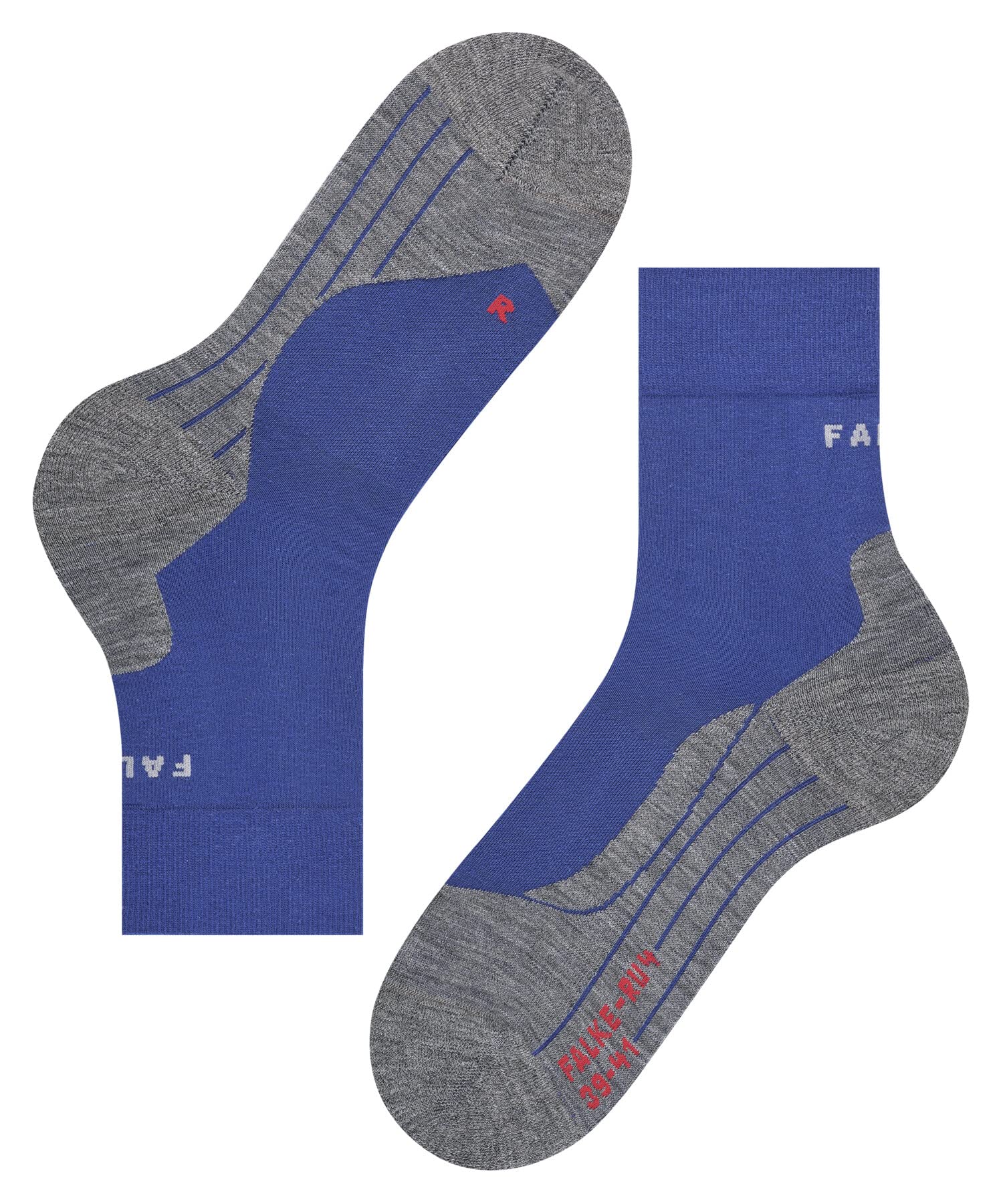 Falke Men's Running Socks 4-Pack - Breathable Athletic Socks for Jogging & Training - Blue - Small Size - Perfect for Marathon, Gym & Outdoor Sports
