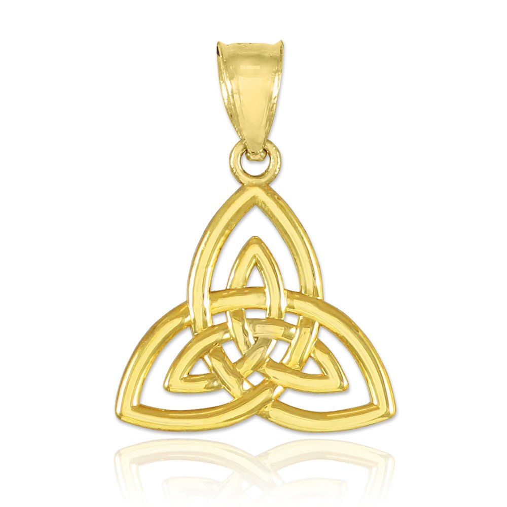 10k Yellow Gold Celtic Knot Triquetra Pendant Necklace for Women - Elegant Irish Jewelry Gift for Birthday, Anniversary & Special Occasions