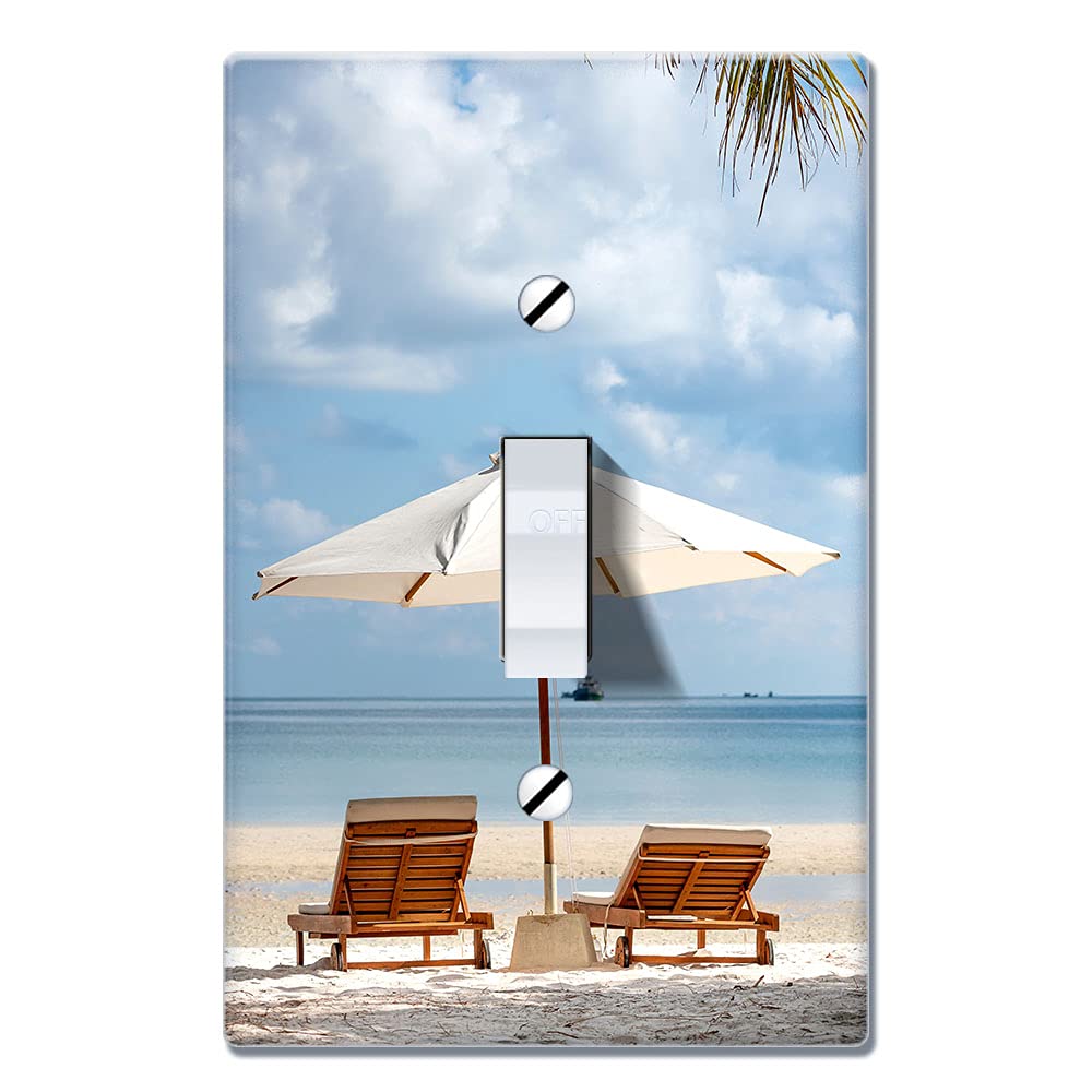 WIRESTER Single Gang Toggle Light Switch Plate Cover - Decorative Wall Plate for Beach House Decor, Coastal Style - Perfect for Bathroom, Bedroom, and Living Room Lighting