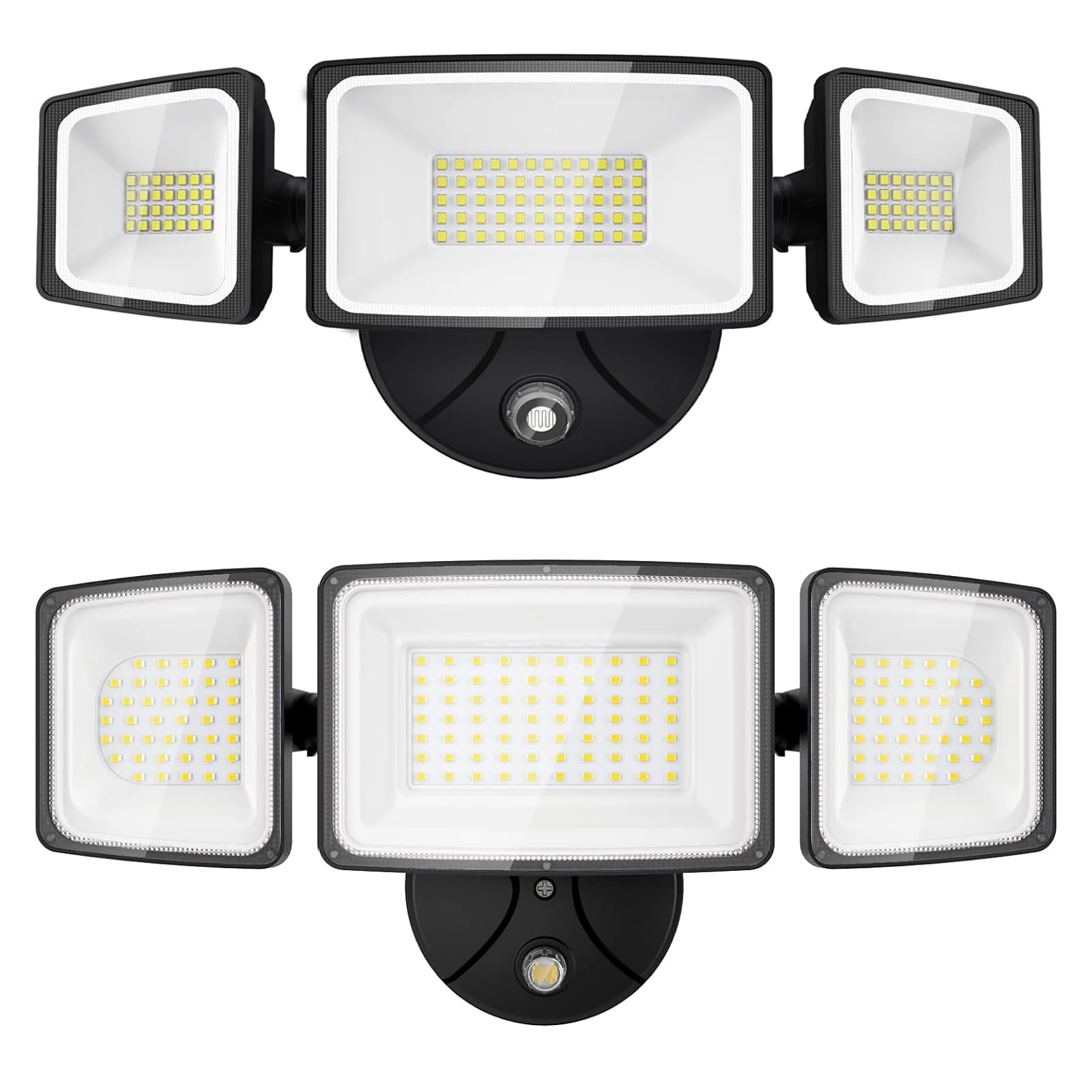 Onforu 60W & 100W LED Dusk to Dawn Security Lights - 6000LM-9000LM Outdoor Flood Lights with Photocell Sensor, IP65 Waterproof, 3 Adjustable Heads for Garage, Patio, Yard & Driveway Lighting