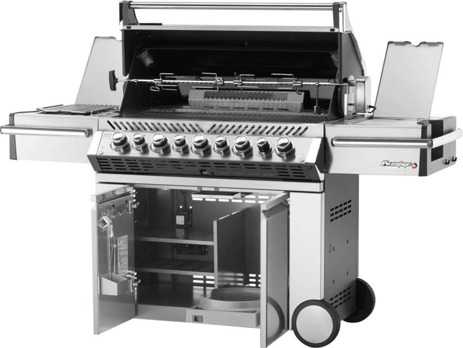 Napoleon Prestige Pro 665 RSIB Gas Grill with Infrared Sizzle Zone - PRO665RSIBPSS 3 Burner Stainless Steel Outdoor BBQ Grill for Backyard, Patio & Tailgating Parties